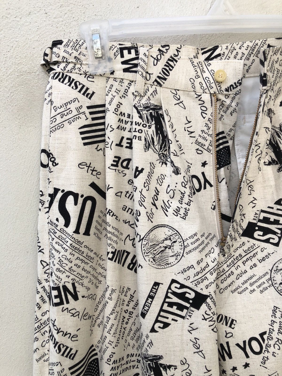 Vintage Vintage 80s Three Top Japan Old Newspaper Baggy Trouser Pant Size US 29 - 9 Thumbnail