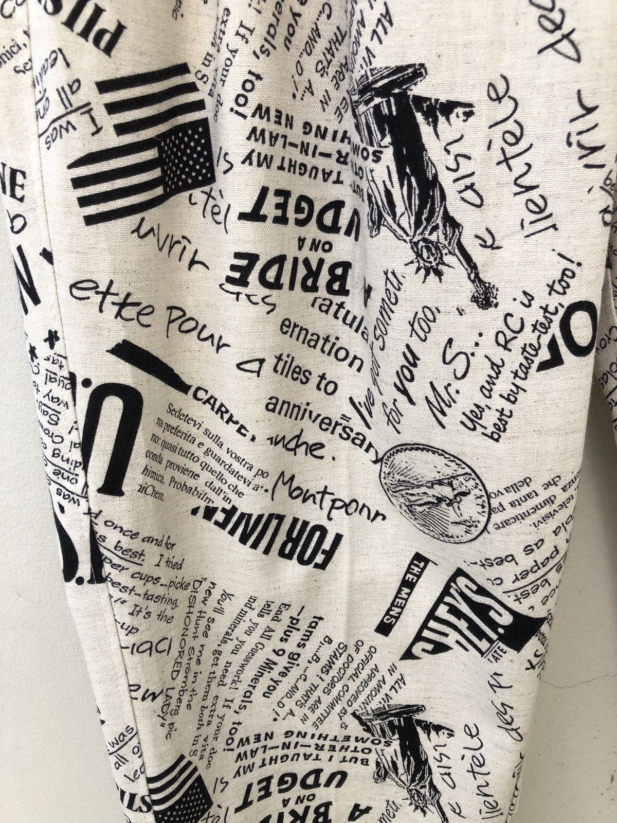 Vintage Vintage 80s Three Top Japan Old Newspaper Baggy Trouser Pant Size US 29 - 11 Thumbnail