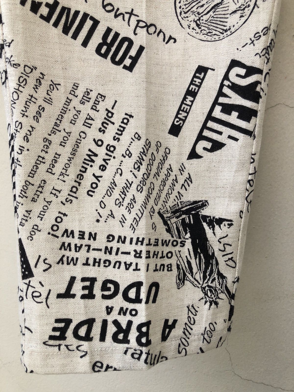 Vintage Vintage 80s Three Top Japan Old Newspaper Baggy Trouser Pant Size US 29 - 13 Thumbnail