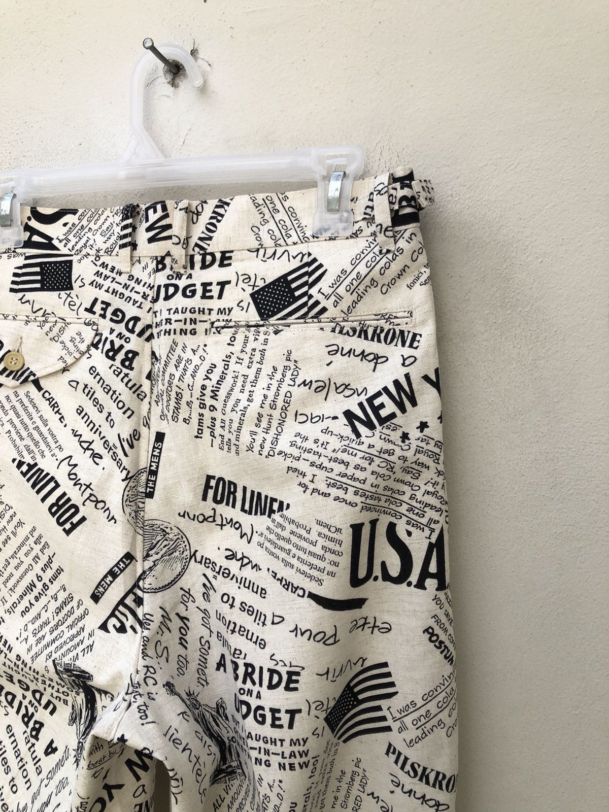 Vintage Vintage 80s Three Top Japan Old Newspaper Baggy Trouser Pant Size US 29 - 23 Thumbnail