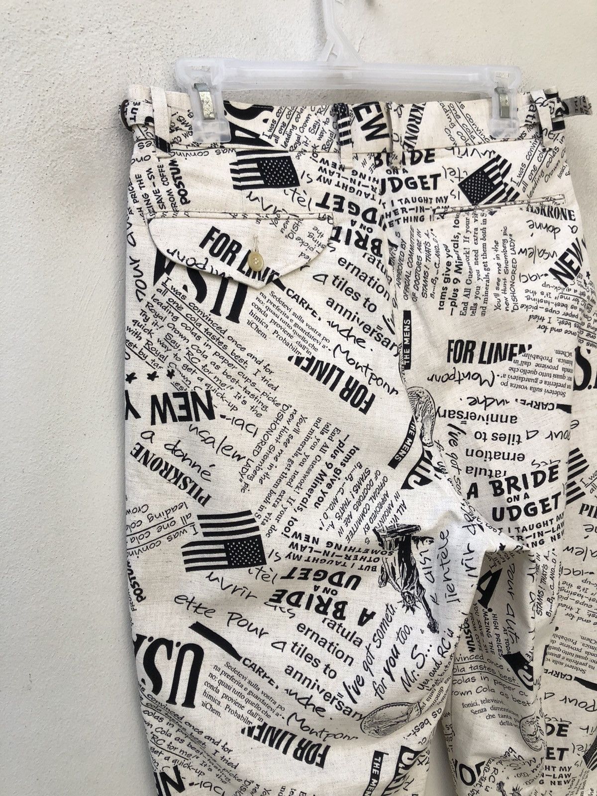 Vintage Vintage 80s Three Top Japan Old Newspaper Baggy Trouser Pant Size US 29 - 20 Thumbnail