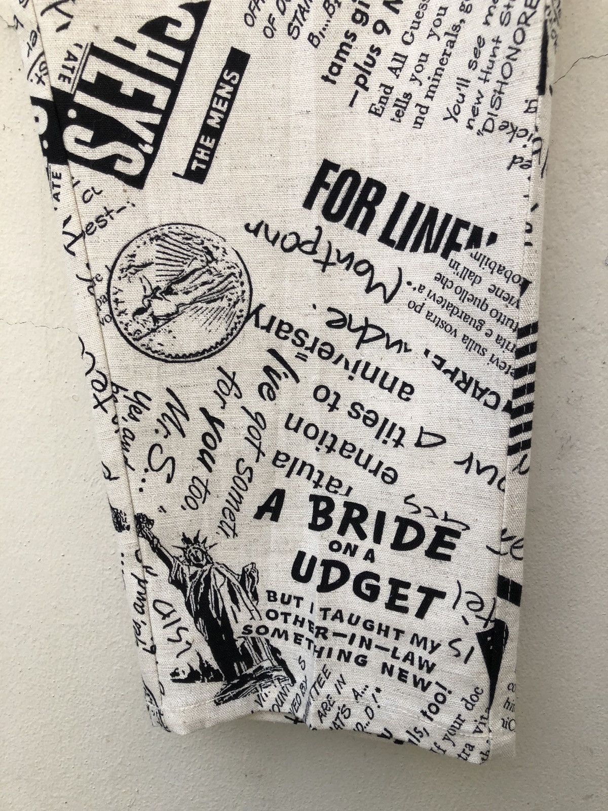 Vintage Vintage 80s Three Top Japan Old Newspaper Baggy Trouser Pant Size US 29 - 17 Thumbnail