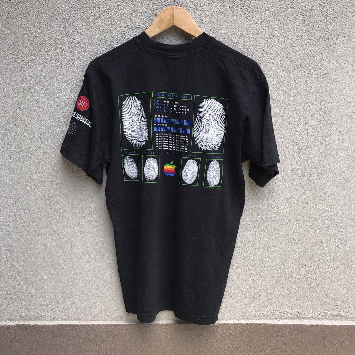 Vintage 90s APPLE mission impossible promo tee macinstosh