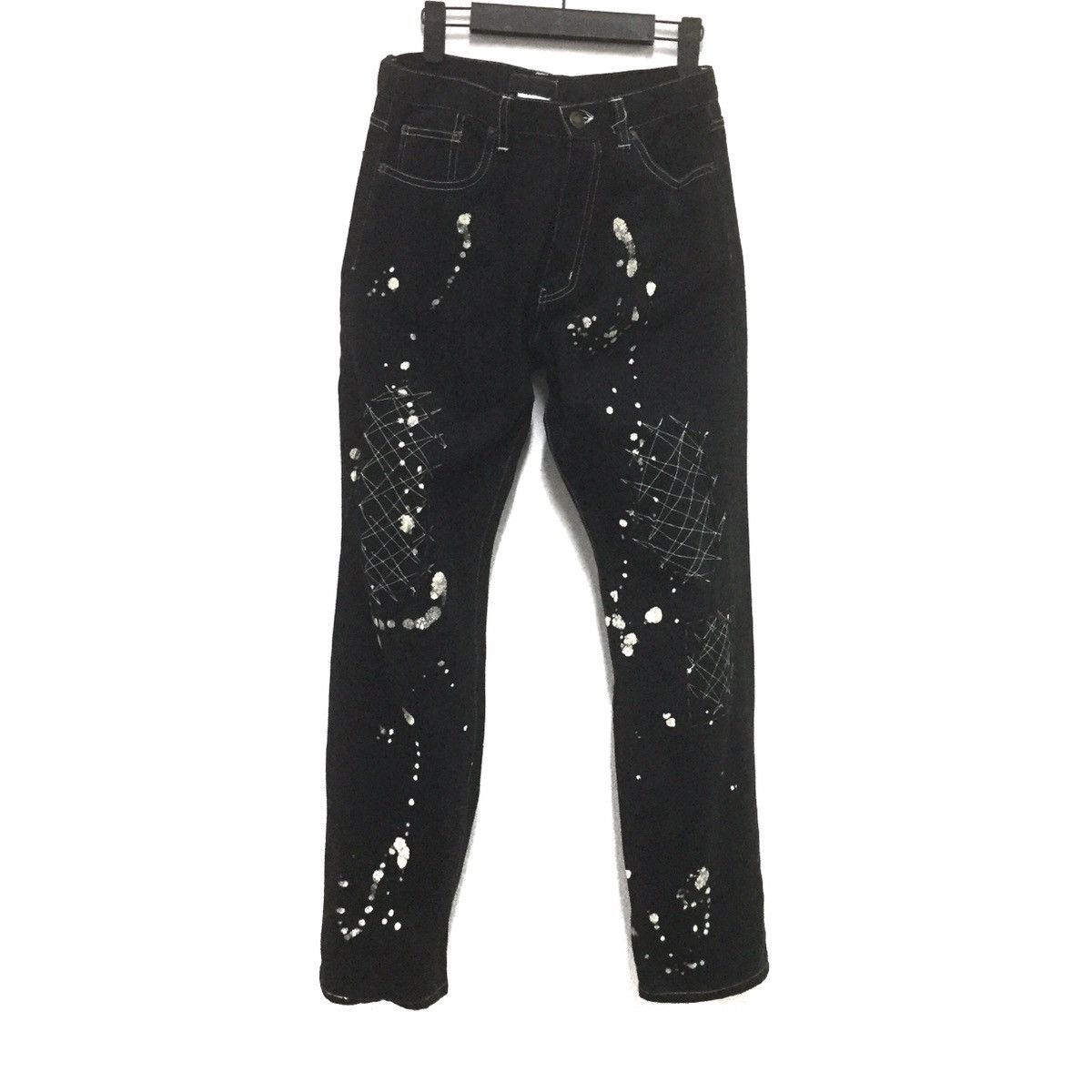 Acid wash black jeans rare design