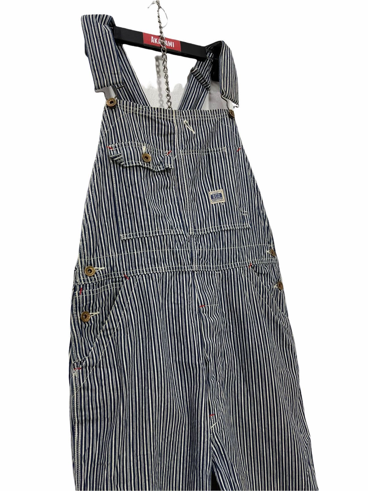 Johnbull John Bull Overalls Hickory Work Wear Loose 33🟦 Size US 33 - 1 Thumbnail