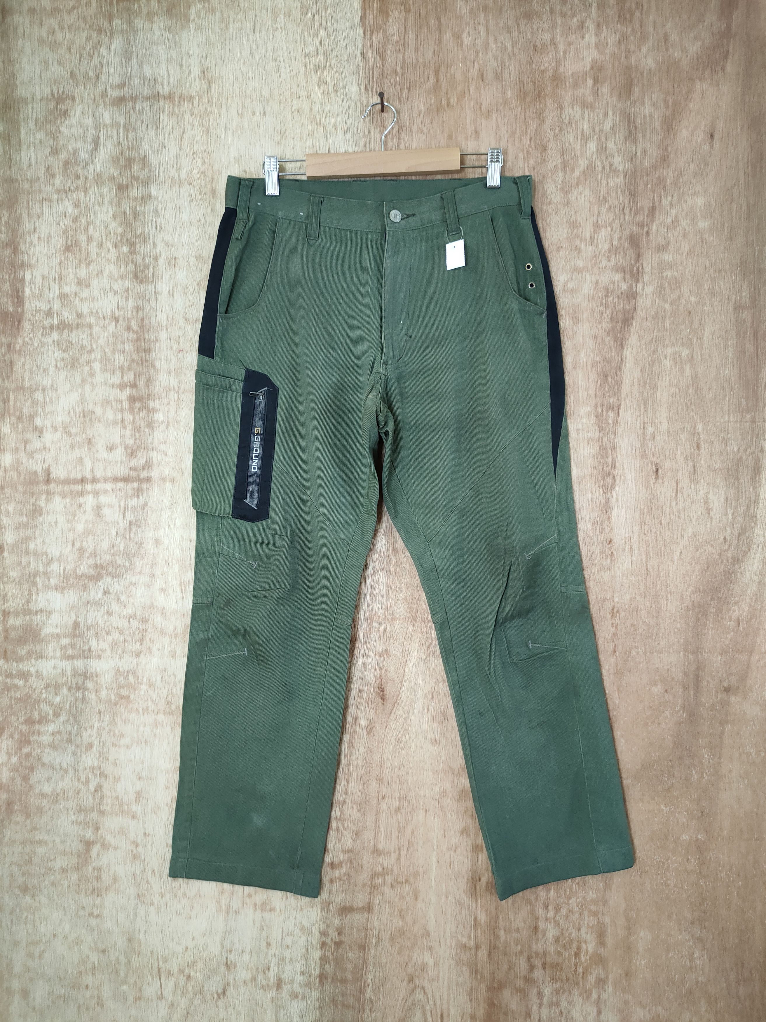 Japanese Brand DL G-Ground green multi pocket tactical cargo pants #46-298 Size US 33 - 1 Thumbnail
