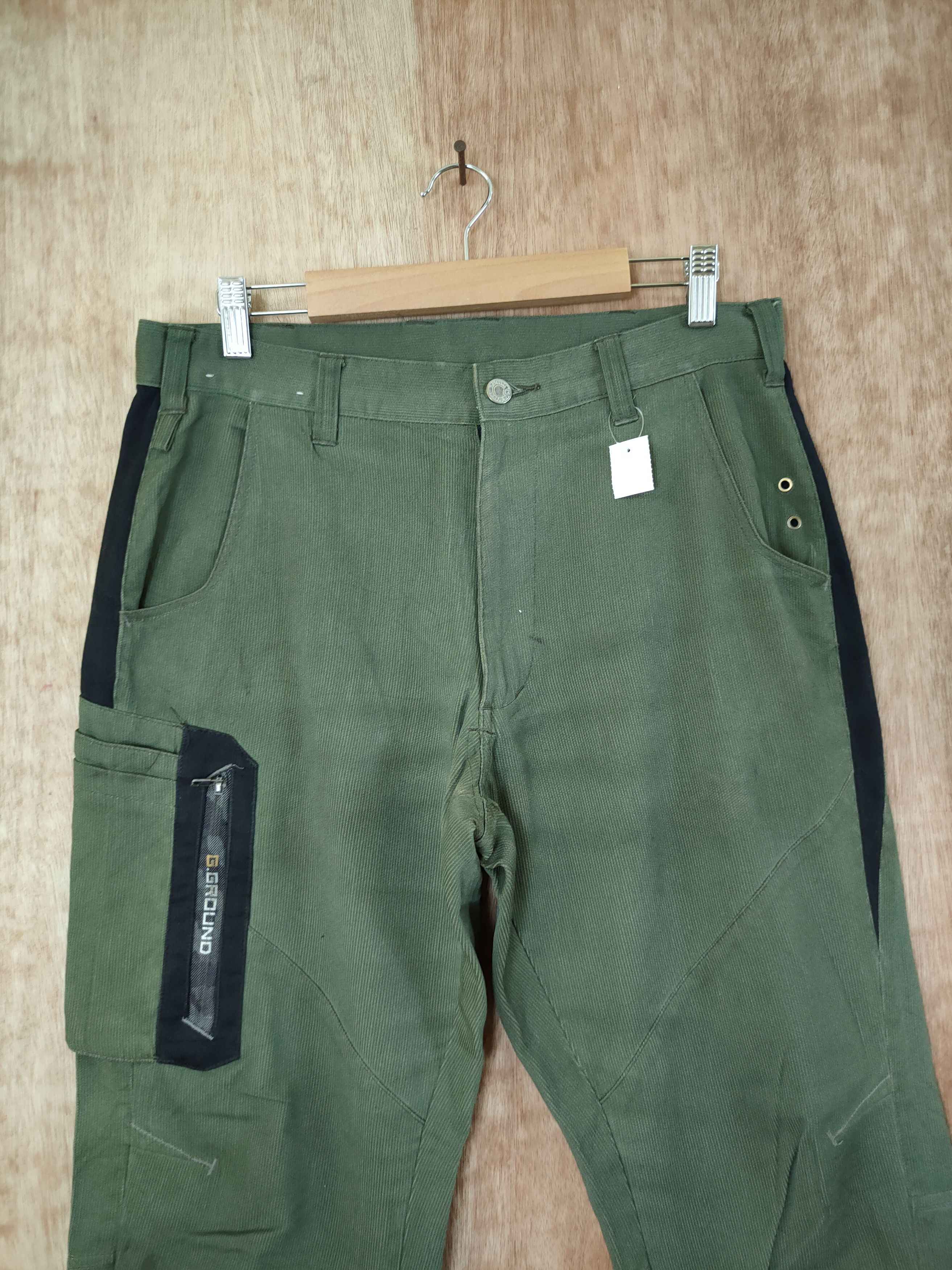 Japanese Brand DL G-Ground green multi pocket tactical cargo pants #46-298 Size US 33 - 3 Thumbnail