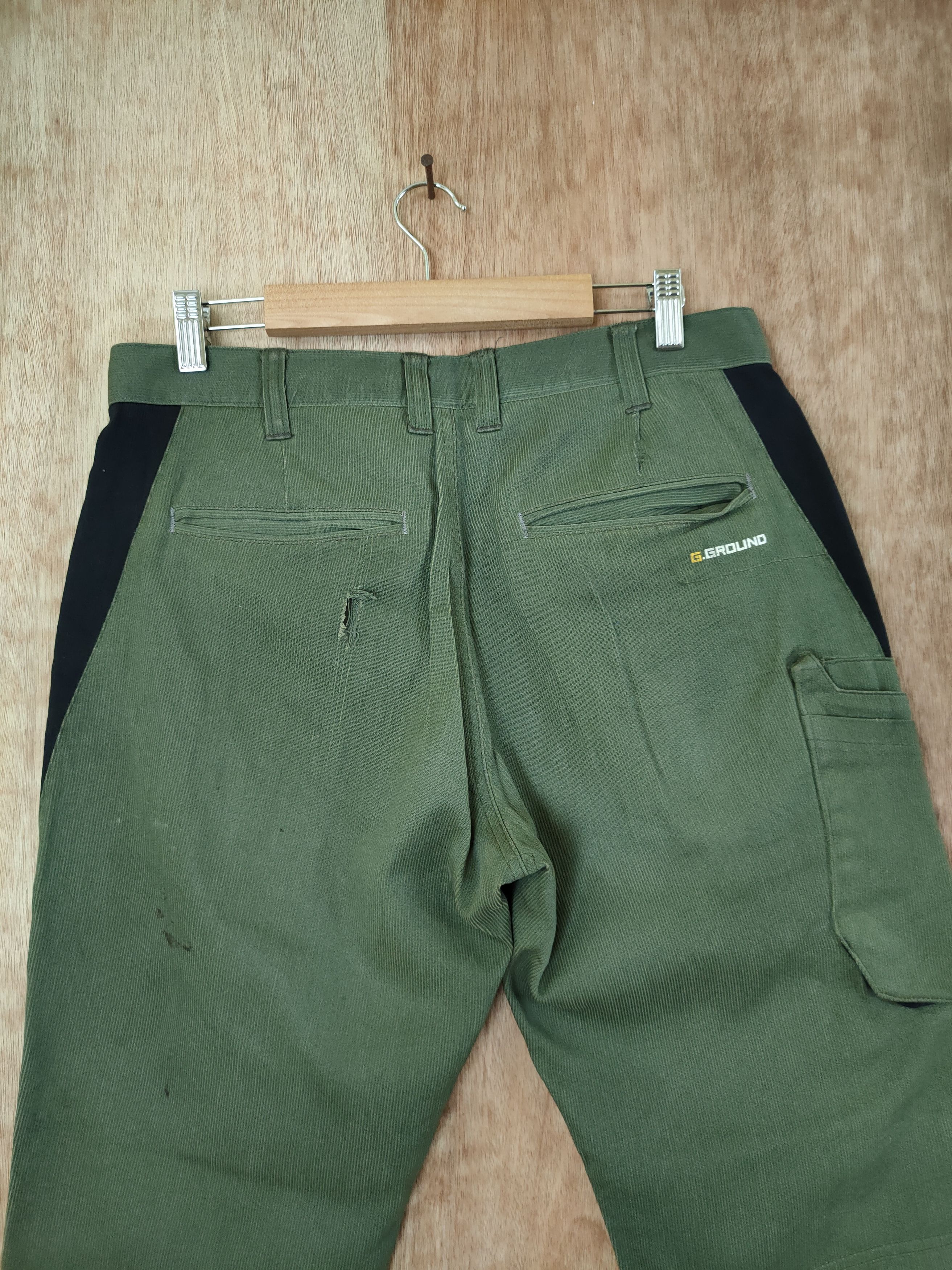 Japanese Brand DL G-Ground green multi pocket tactical cargo pants #46-298 Size US 33 - 9 Thumbnail