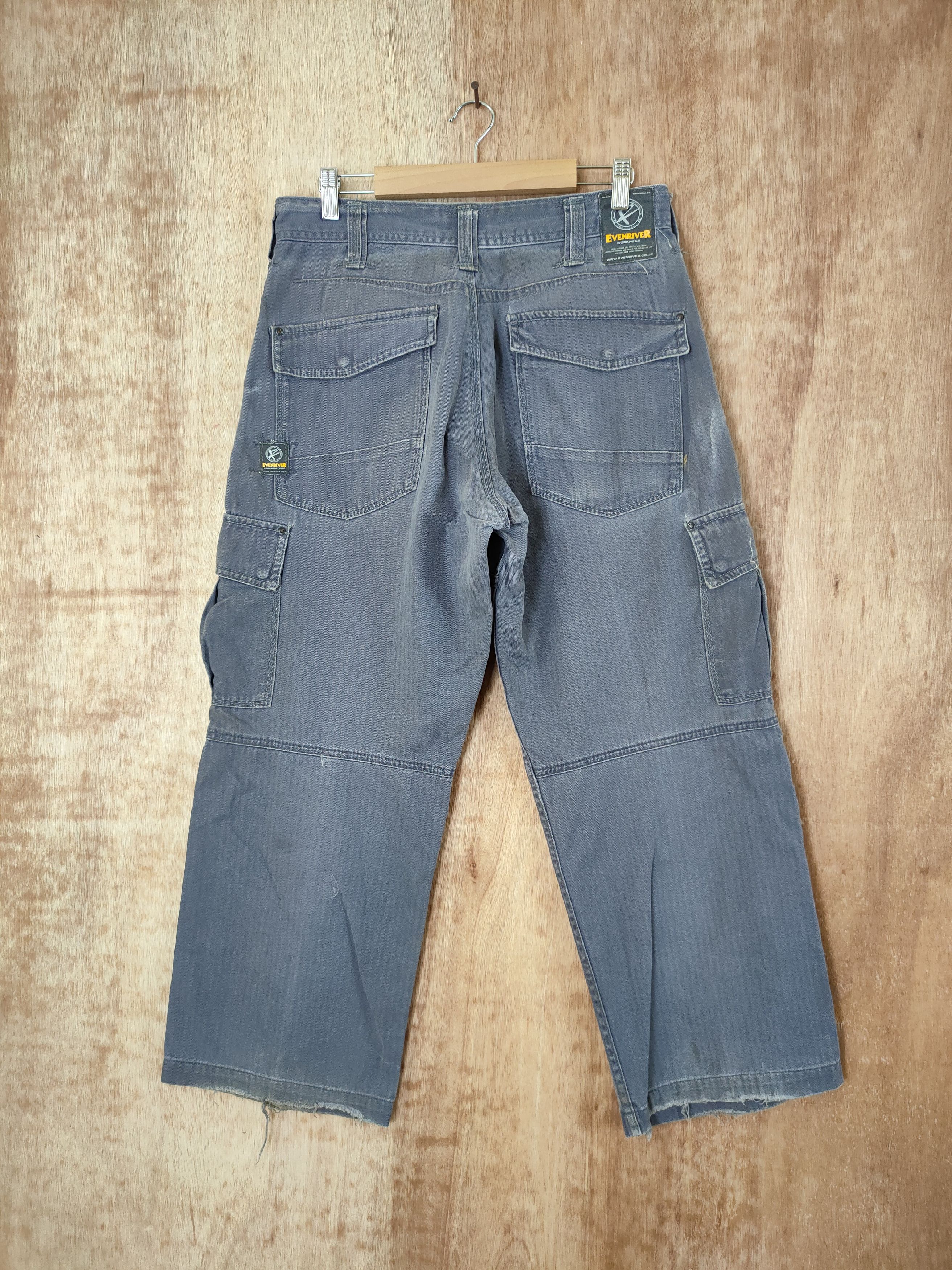 Japanese Brand DLL Evenriver thrashed faded distressed cargo pants #46-291T Size US 30 / EU 46 - 7 Thumbnail