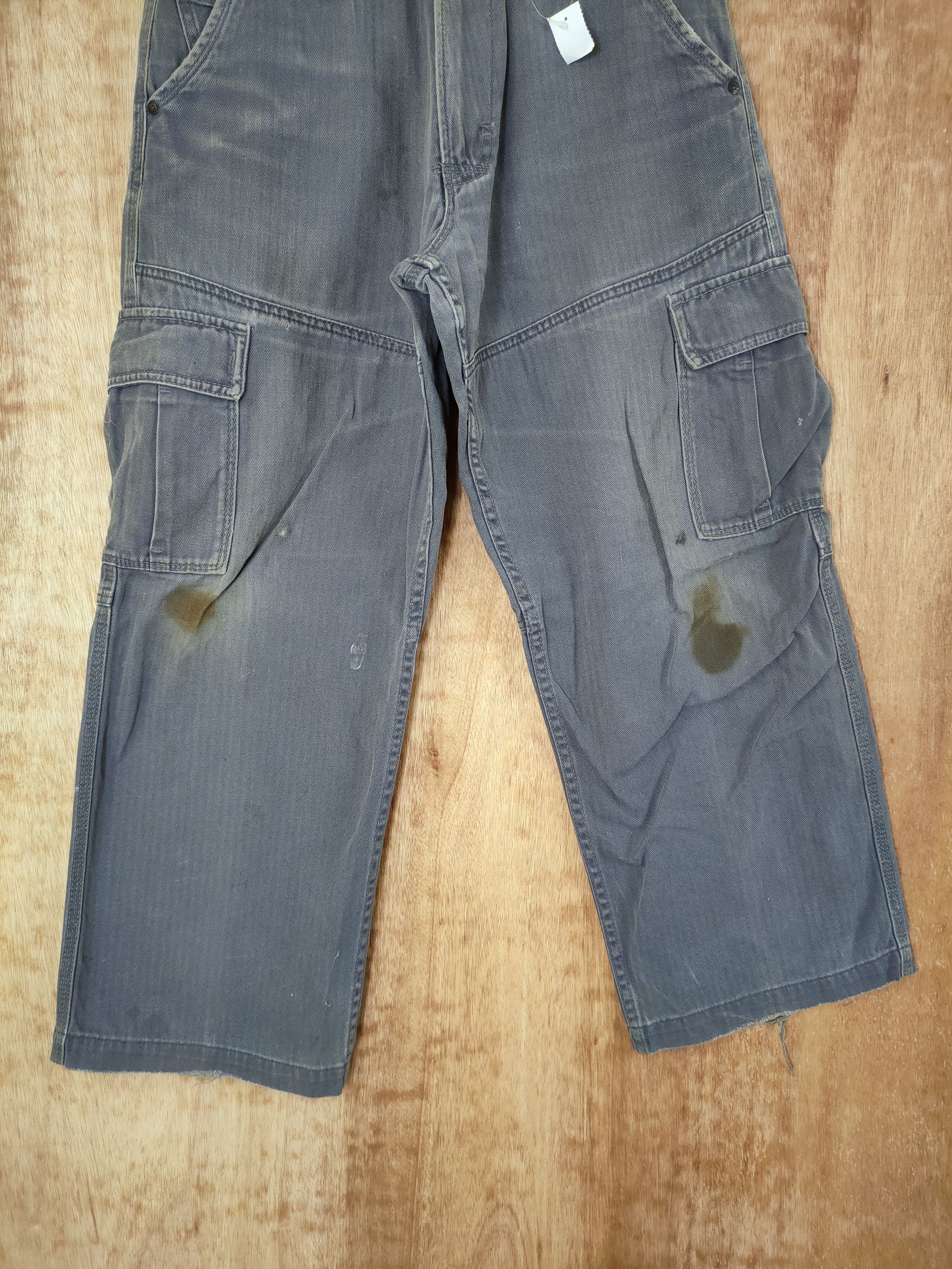 Japanese Brand DLL Evenriver thrashed faded distressed cargo pants #46-291T Size US 30 / EU 46 - 2 Thumbnail