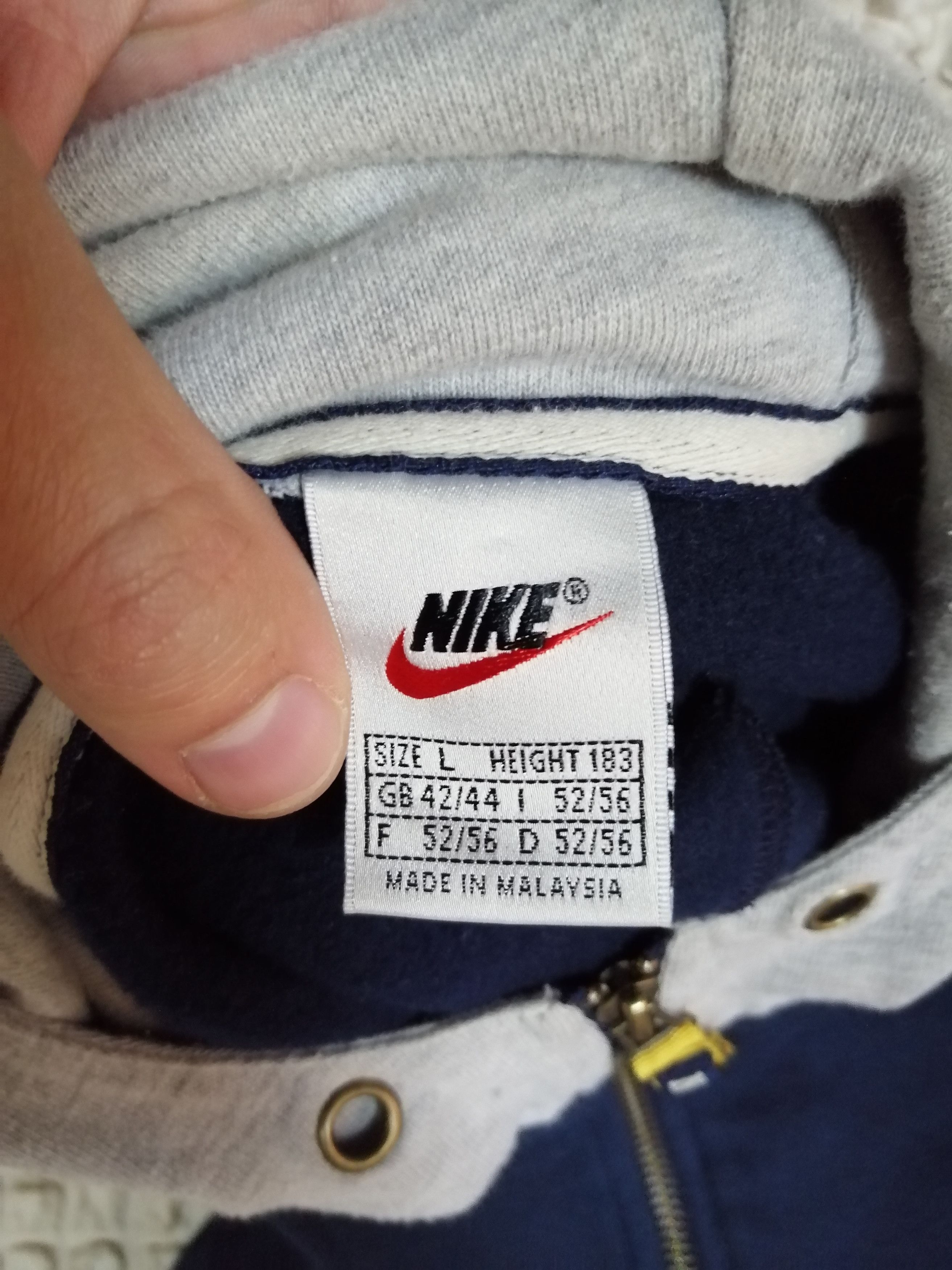 Nike × Vintage 90s Vintage Nike zip hoodie Size US L / EU 52-54 / 3 - 9 Thumbnail