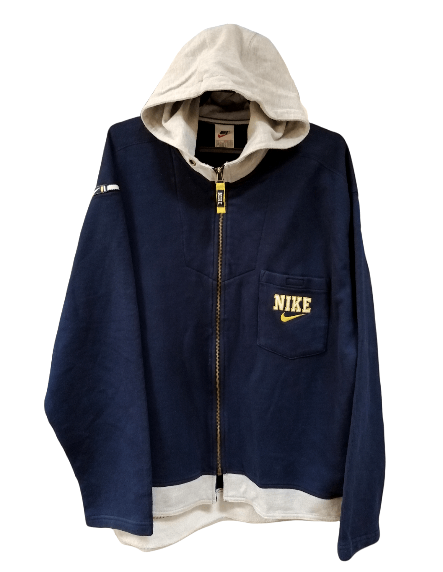 Nike × Vintage 90s Vintage Nike zip hoodie Size US L / EU 52-54 / 3 - 1 Thumbnail