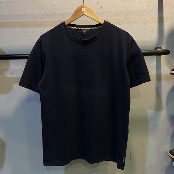 Burberry Prorsum Burberry Basic Script Navy Blue Tee | Grailed