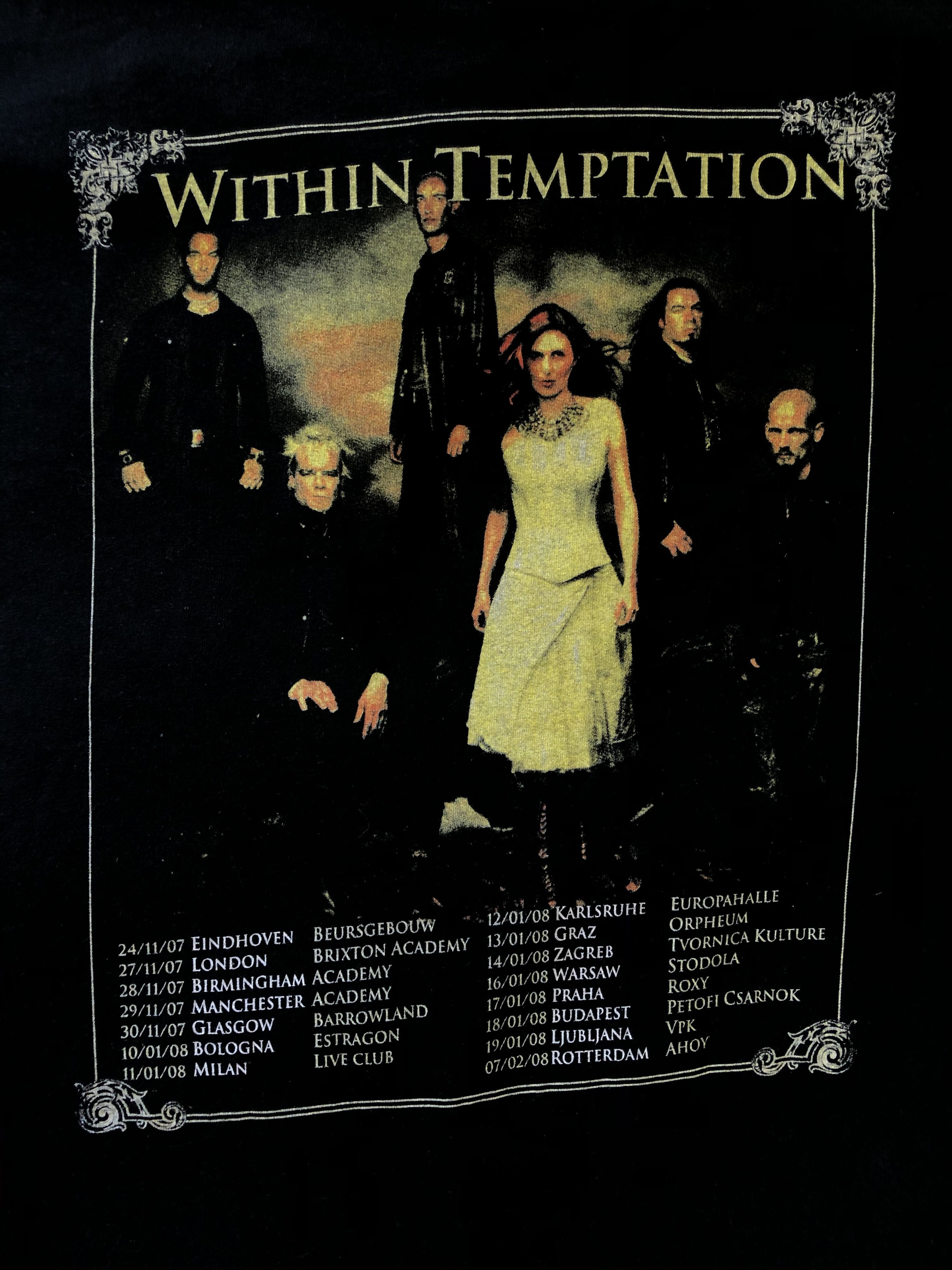 Band Tees Vintage 2008 Within Temptation (Lacuna Coil Arch Enemy) Size US L / EU 52-54 / 3 - 7 Thumbnail