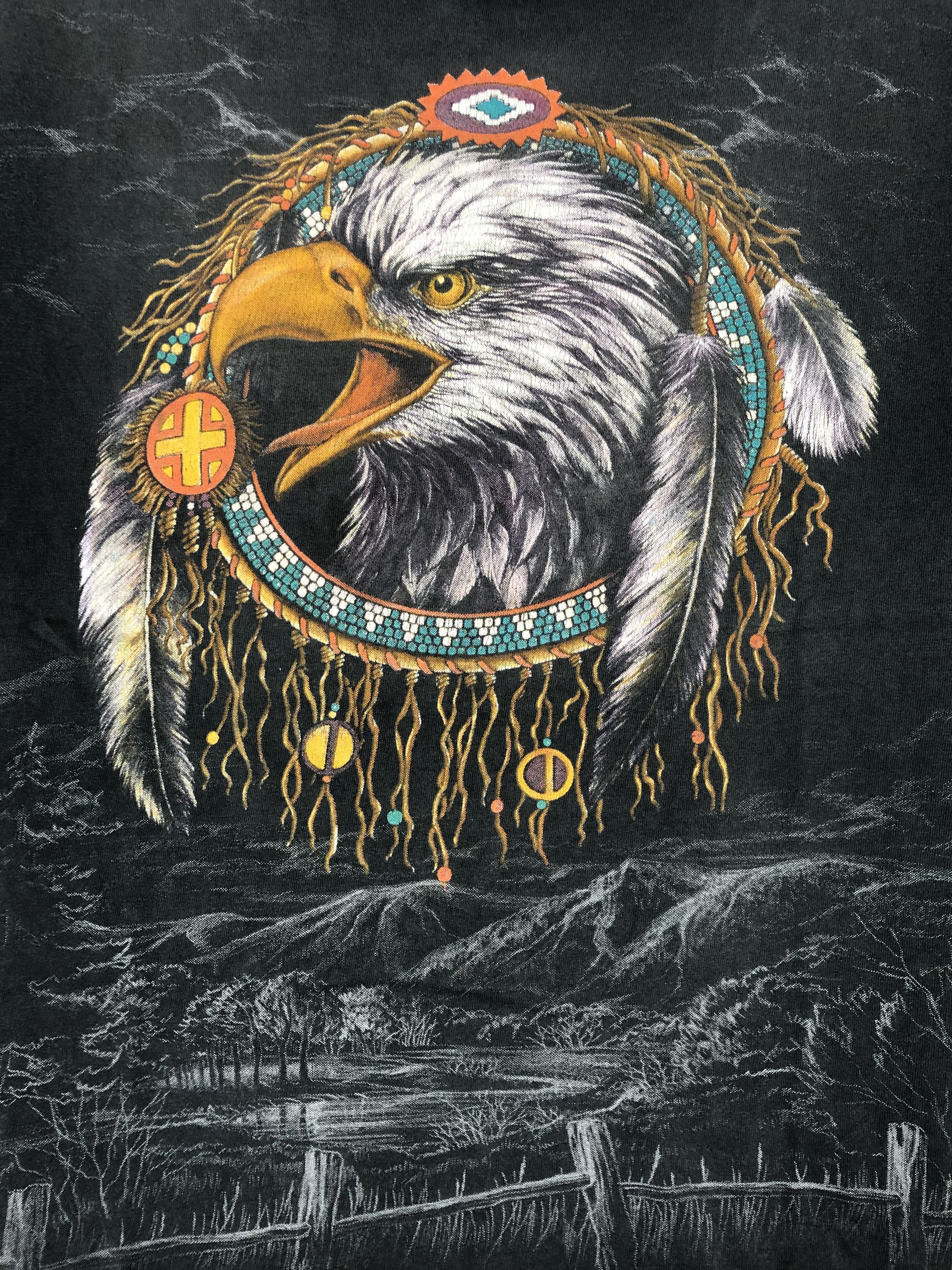 Harley Davidson Vintage 90s 3D Emblem Eagles All over Print Harley Davidson Size US XL / EU 56 / 4 - 6 Thumbnail