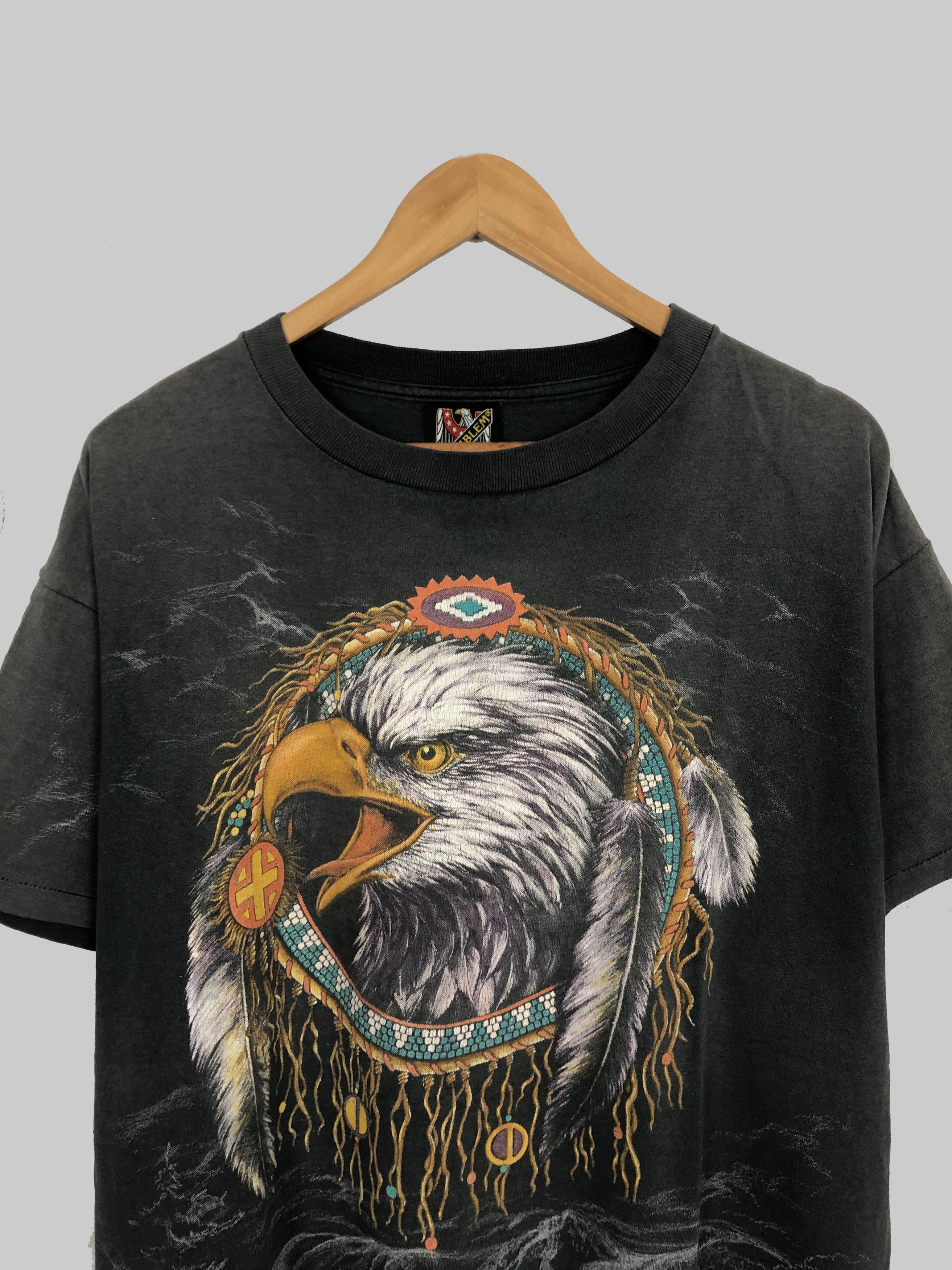 Harley Davidson Vintage 90s 3D Emblem Eagles All over Print Harley Davidson Size US XL / EU 56 / 4 - 3 Thumbnail