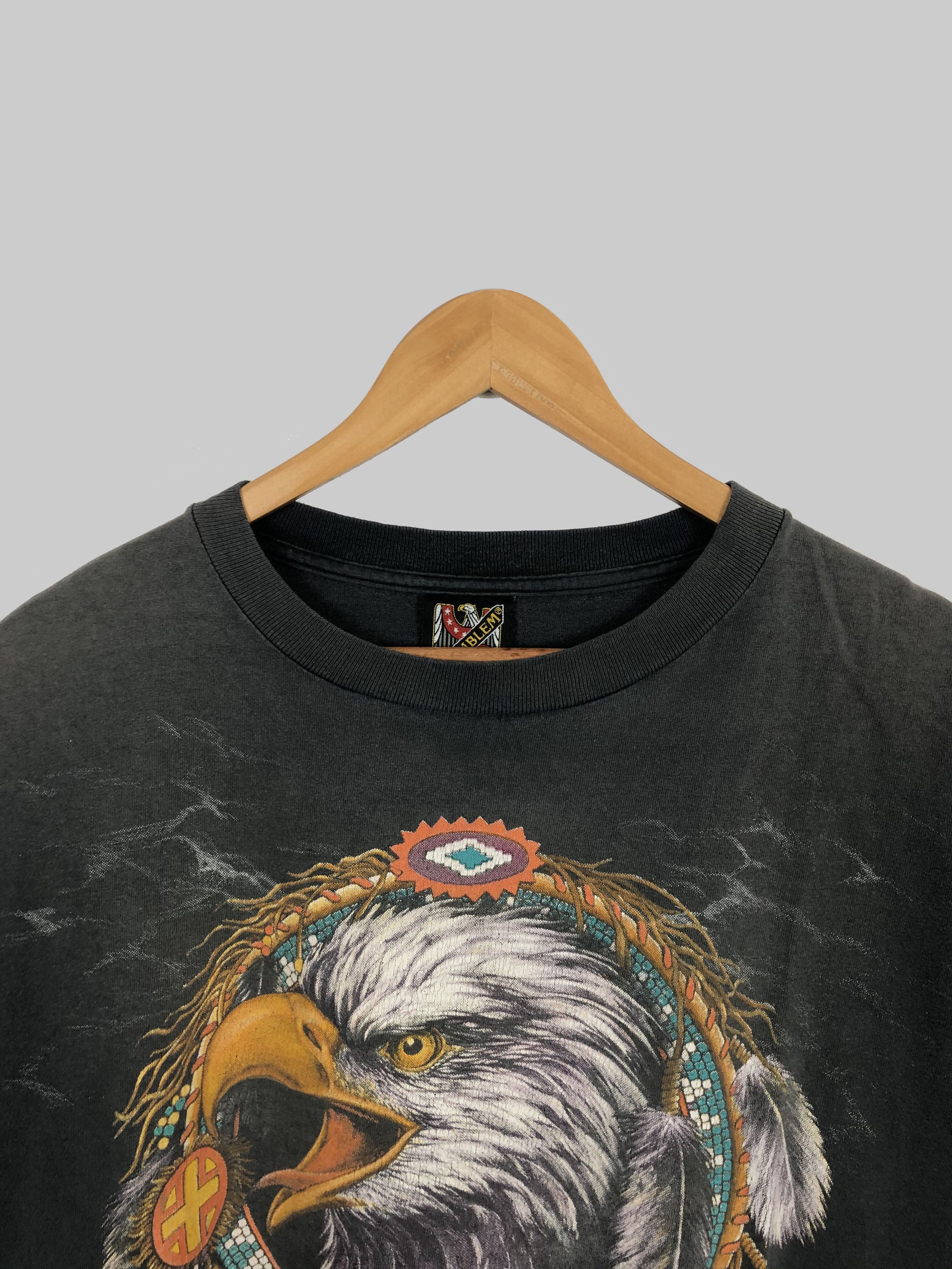 Harley Davidson Vintage 90s 3D Emblem Eagles All over Print Harley Davidson Size US XL / EU 56 / 4 - 4 Thumbnail