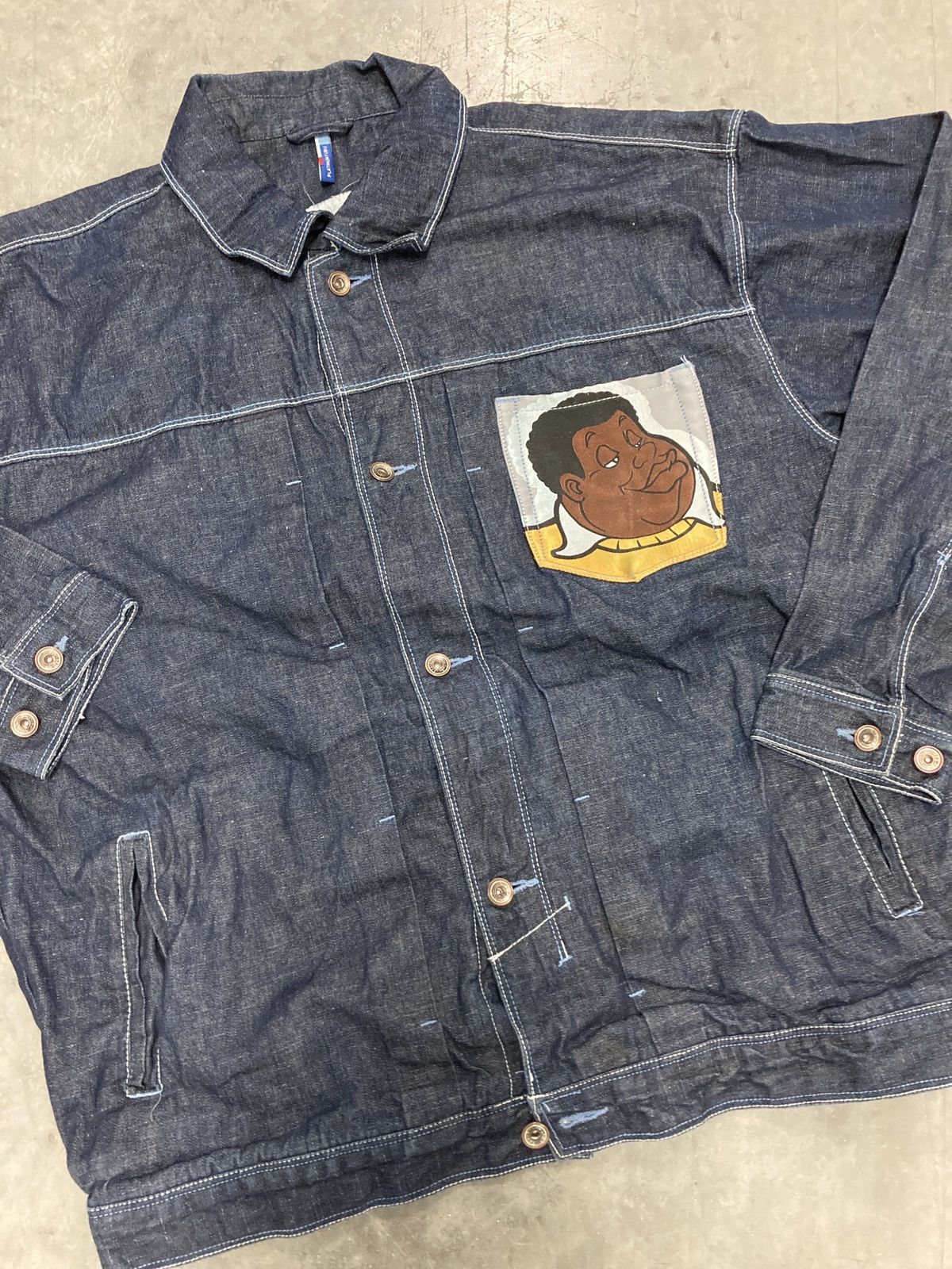 VTG Platinum FUBU Fat Albert Blue Denim Jean Jacket XXL