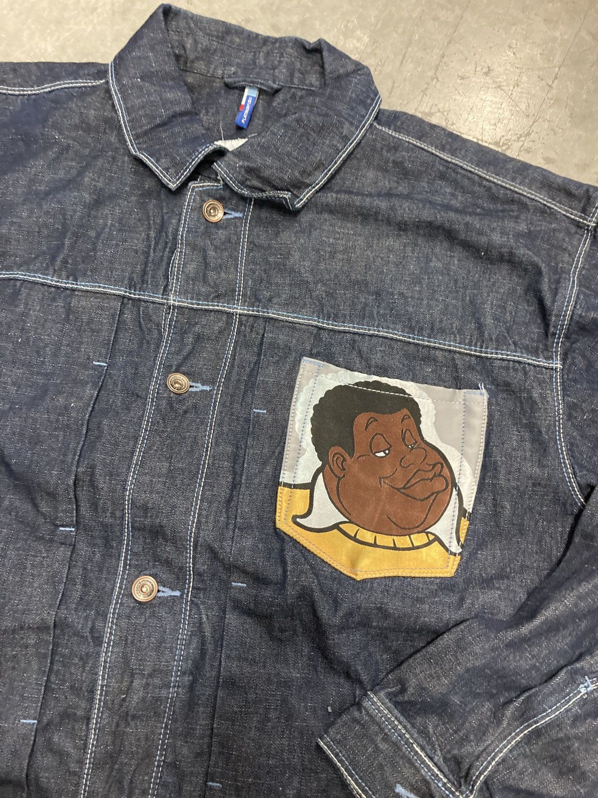 VTG Platinum FUBU Fat Albert Blue Denim Jean Jacket XXL