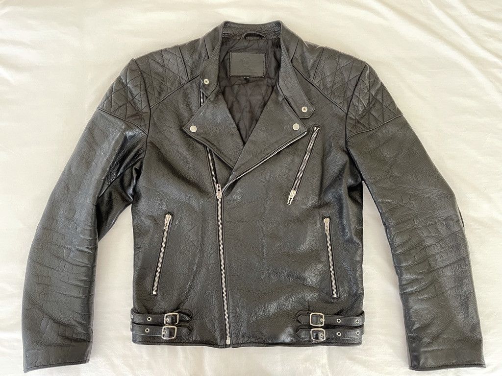 Alexander McQueen McQueen Leather Biker Jacket w Razor Blade Details ...