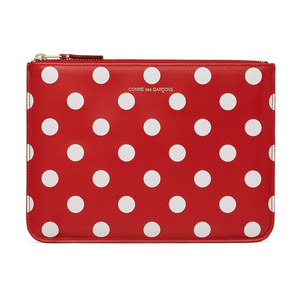 Comme Des Garcons Unisex Polka Dot Leather Wallet Clutch