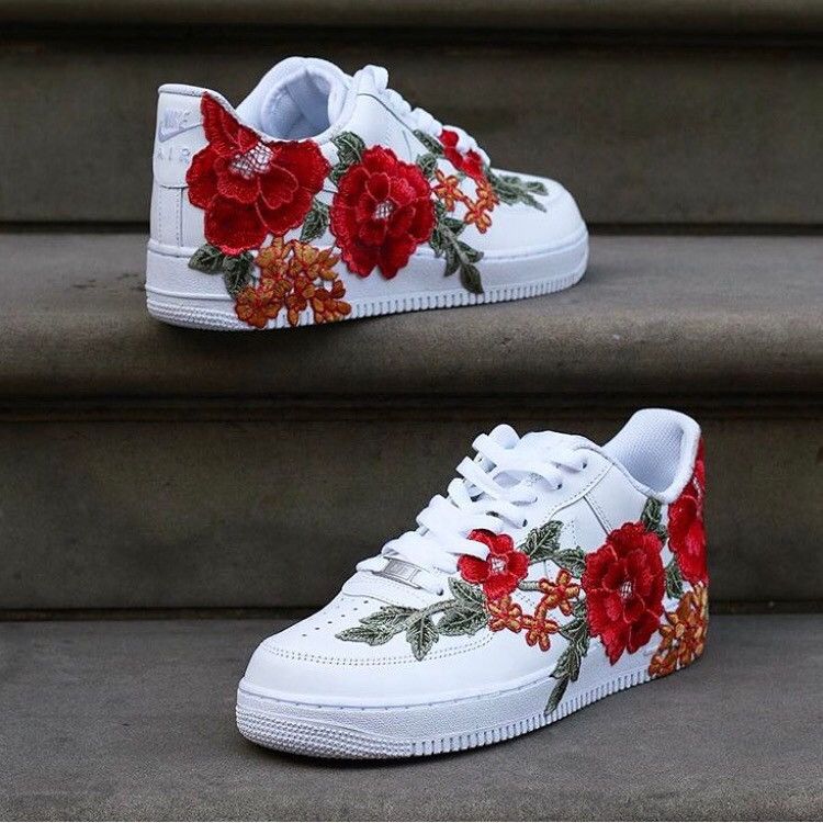 Nike Custom White Nike Air Force One Flowerbomb Grailed