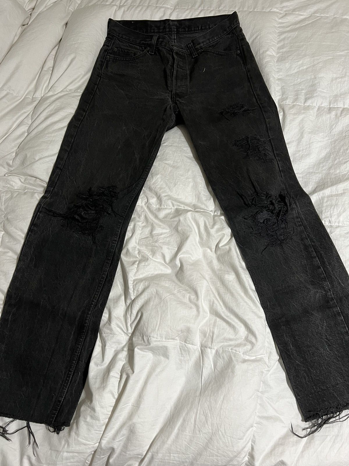 Levi's Vintage Distressed Levis 501 Black 30 Size US 30 / EU 46 - 1 Thumbnail