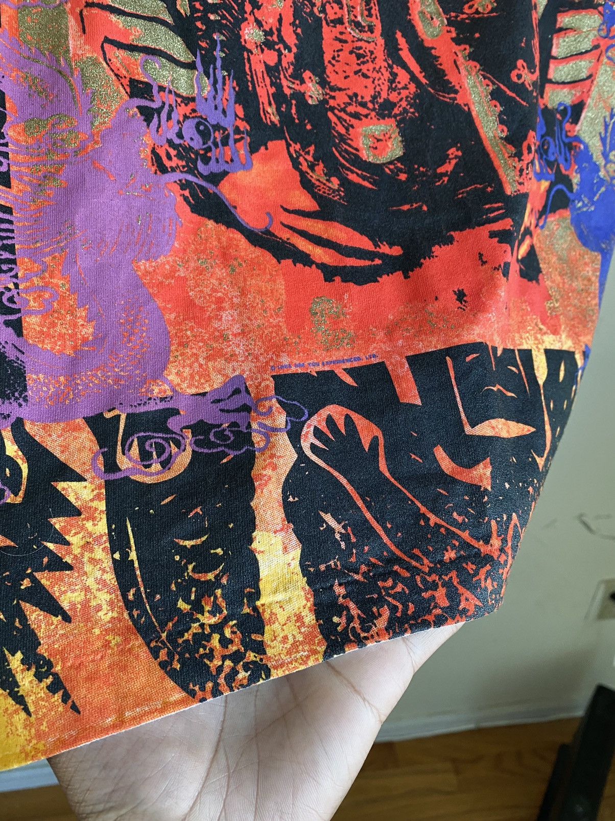 Band Tees × Jimi Hendrix × Vintage Vintage 90s Jimi Hendrix All Over Print Tee Size US XL / EU 56 / 4 - 8 Thumbnail