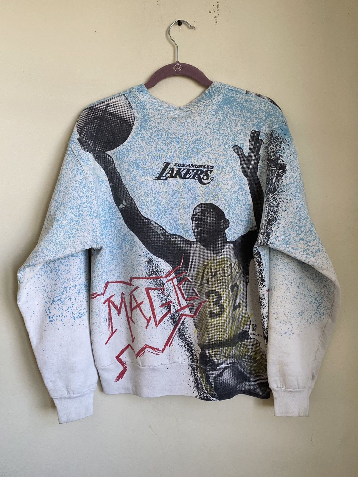 NBA × Vintage Vintage 90s Magic Johnson Lakers All Over Print Crewneck Size US L / EU 52-54 / 3 - 2 Thumbnail
