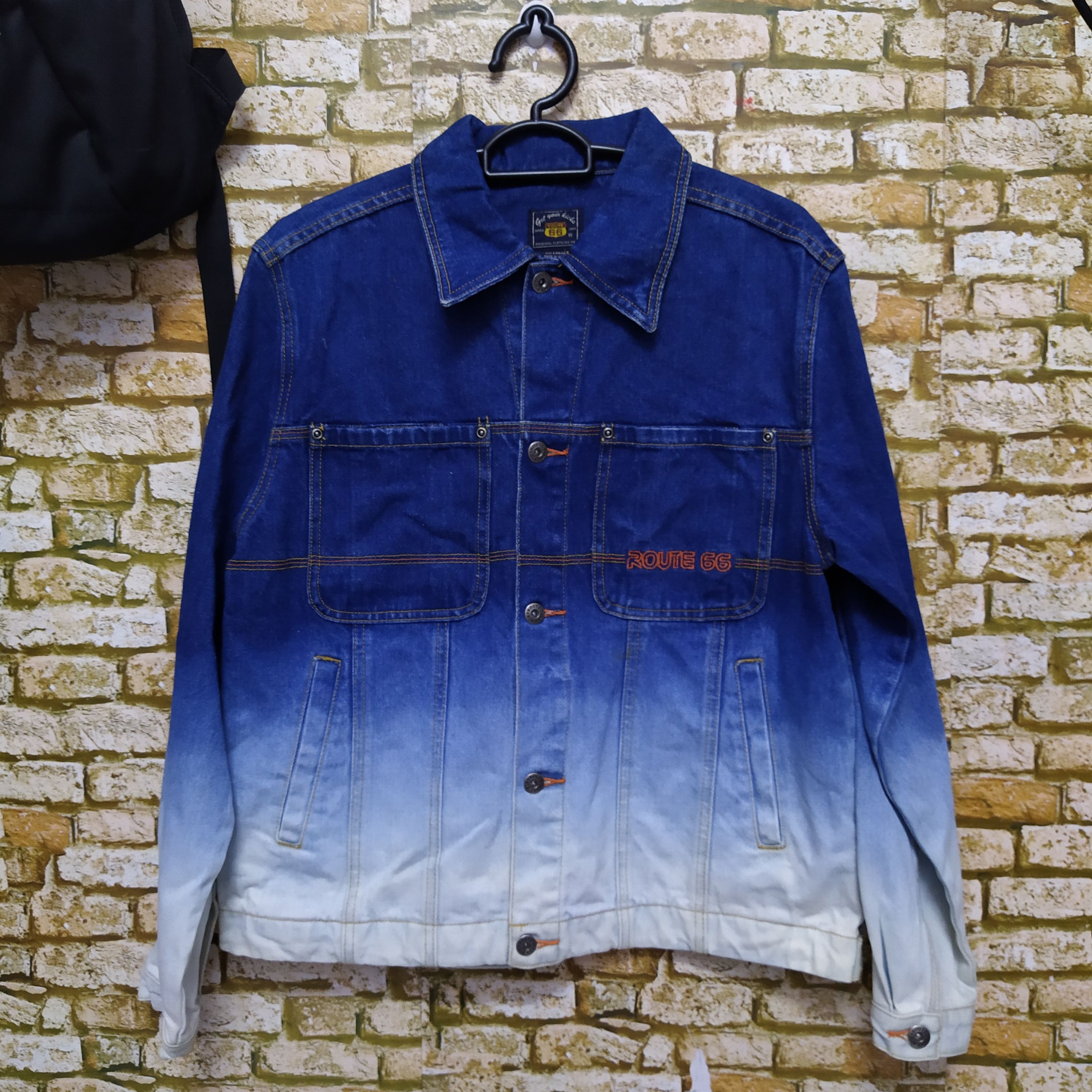 Route 66 × Vintage VTG ROUTE 66 OMBRE DENIM JACKET (D182) Size US M / EU 48-50 / 2 - 1 Thumbnail