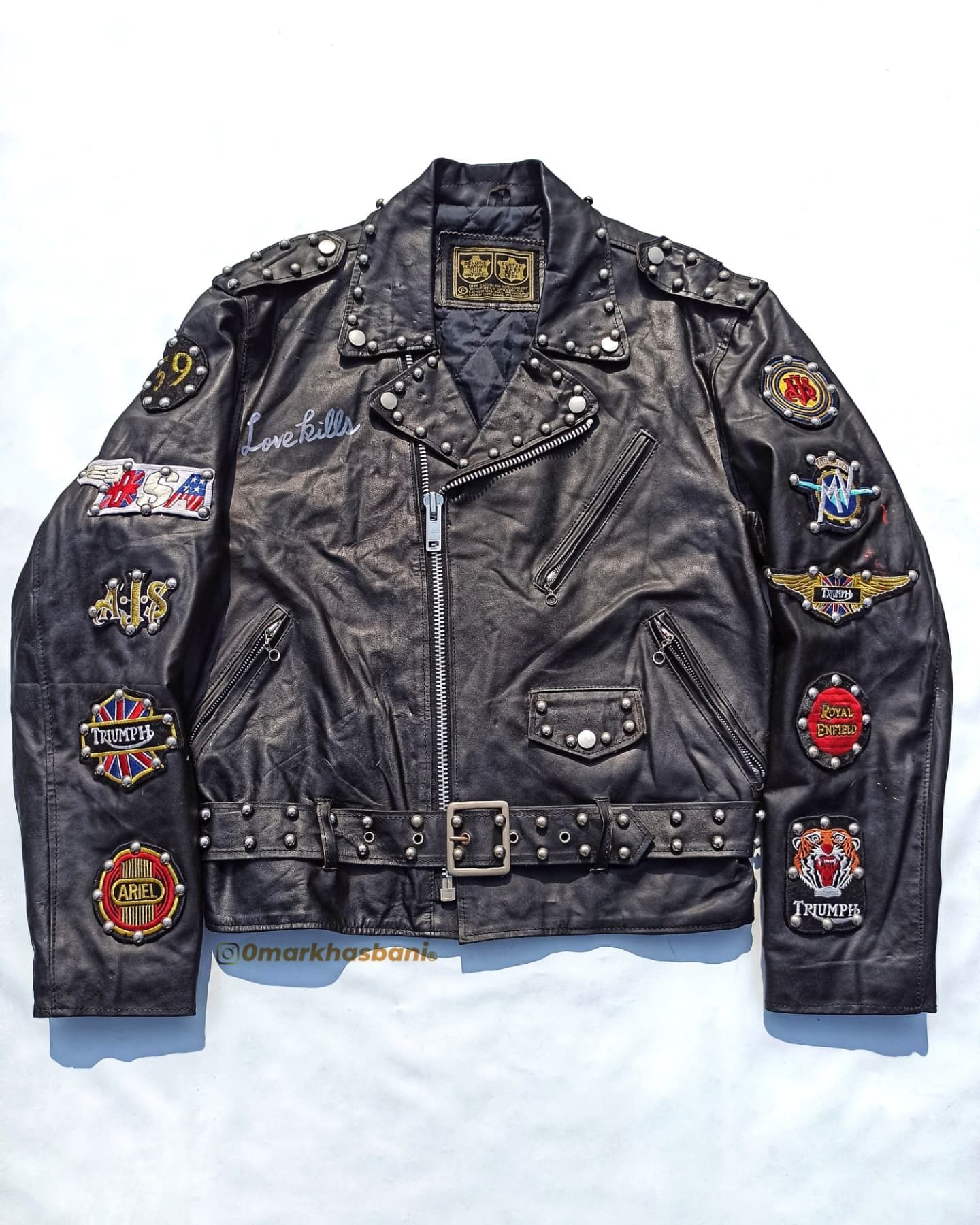 Vintage Vtg Genuine Leather Studded Leather Punk Biker Jacket | Grailed