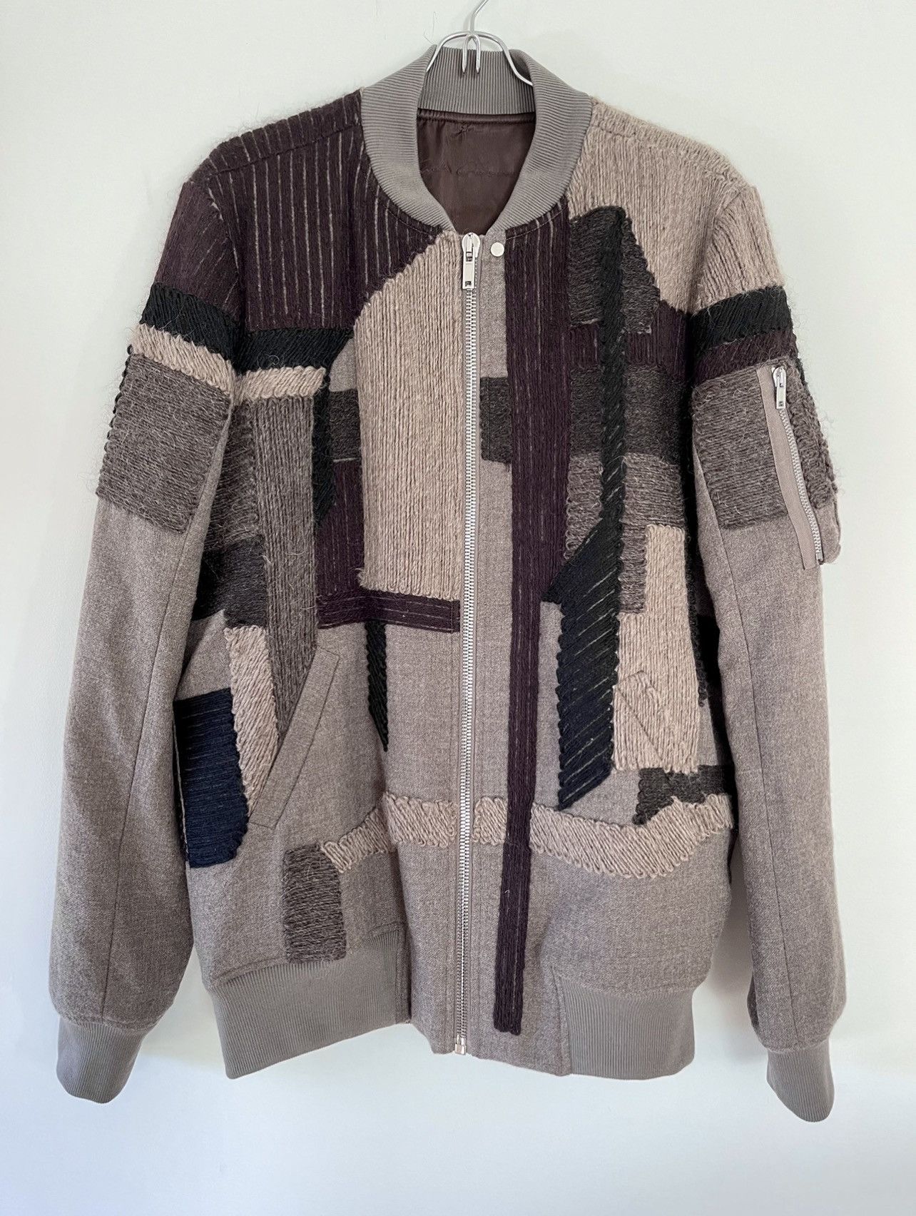 Rick Owens FW16 Mastodon Embroidered Wool Bomber Size US M / EU 48-50 / 2 - 1 Thumbnail
