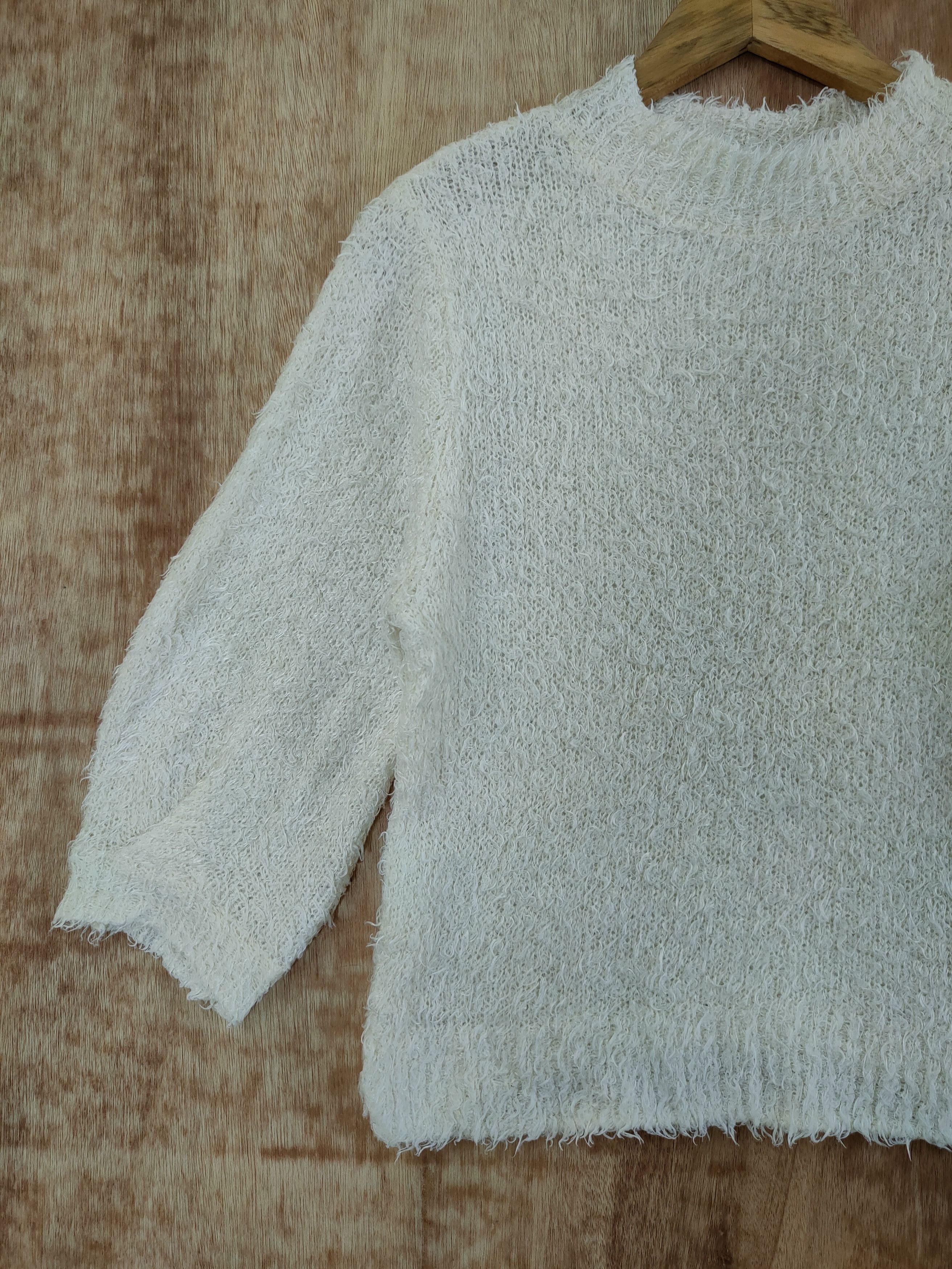 Aran Isles Knitwear D GU mohair soft fur knitwear shag shaggy japan #46-485 Size M / US 6-8 / IT 42-44 - 2 Thumbnail