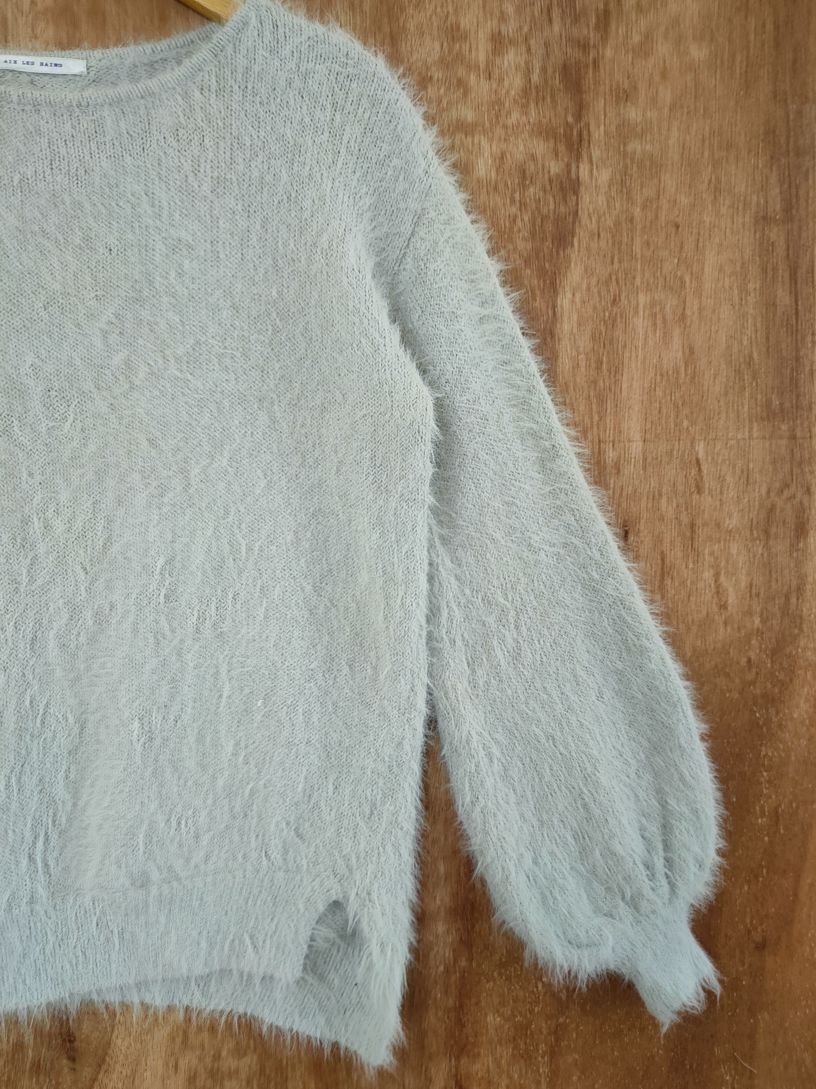 Japanese Brand DL Aix Les Bains mohair fur shag shaggy knitwear #46-491 Size US S / EU 44-46 / 1 - 3 Thumbnail
