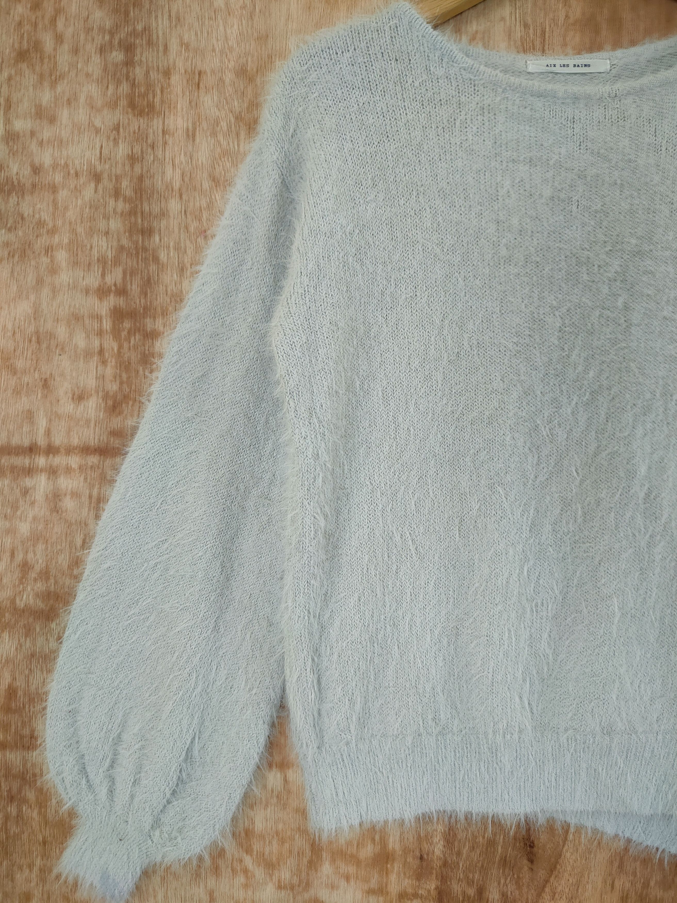 Japanese Brand DL Aix Les Bains mohair fur shag shaggy knitwear #46-491 Size US S / EU 44-46 / 1 - 2 Thumbnail