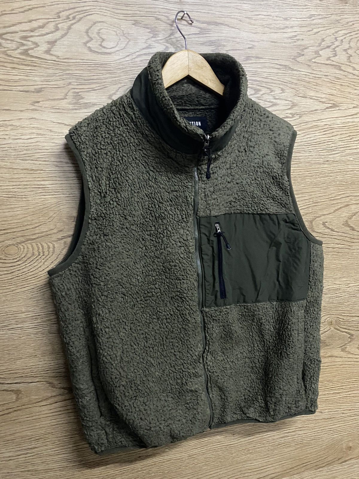 Japanese Brand Attention 328099 Olive Green Sherpa Fleece Vest – Outdoor Size US L / EU 52-54 / 3 - 2 Thumbnail