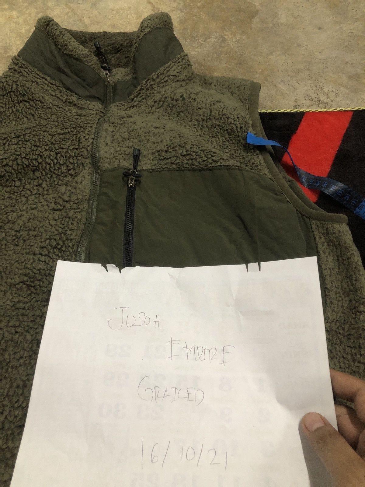 Japanese Brand Attention 328099 Olive Green Sherpa Fleece Vest – Outdoor Size US L / EU 52-54 / 3 - 8 Thumbnail