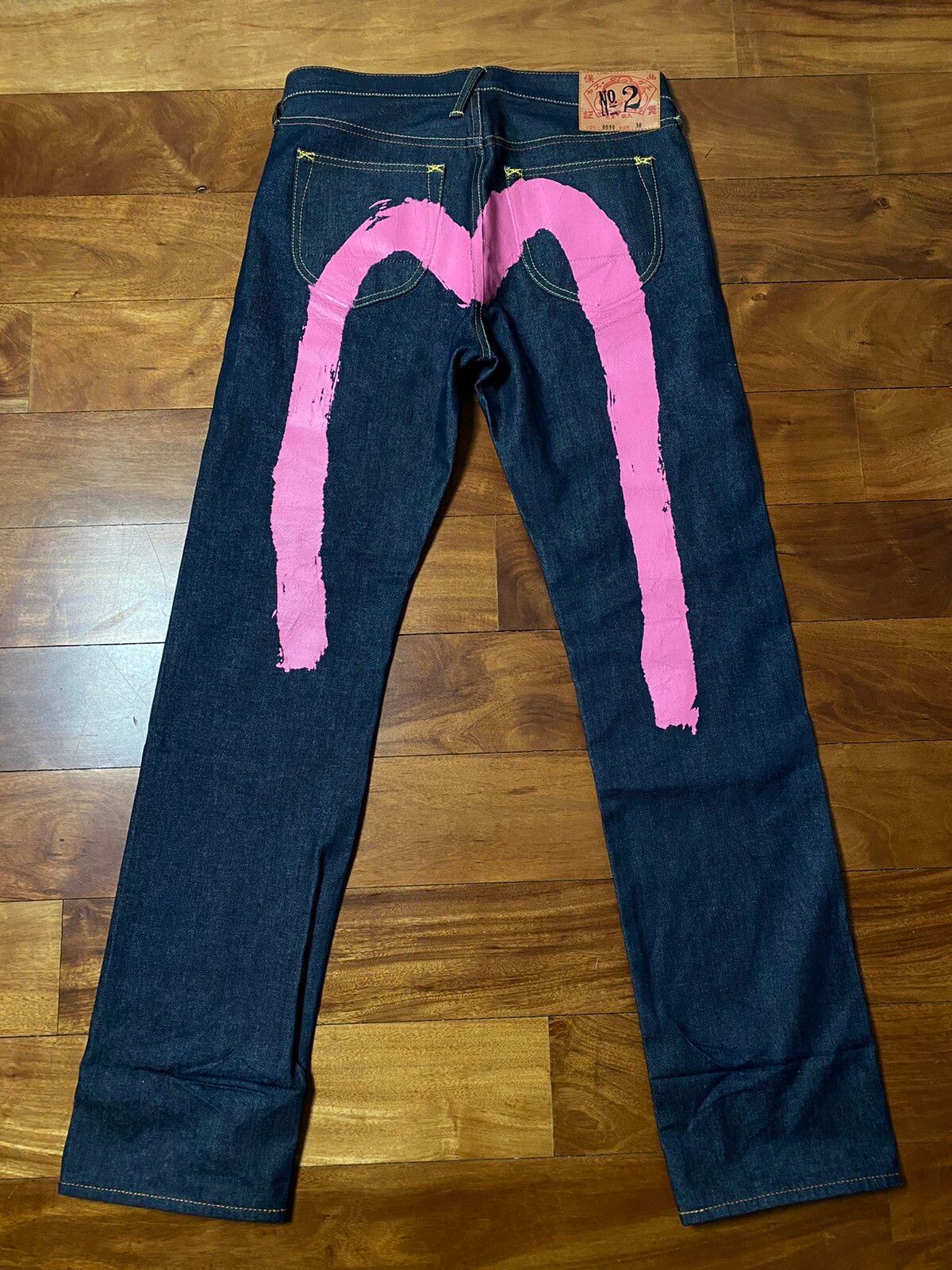 Vintage Evisu Japan vintage selvedge jeans raw denim pink daicock | Grailed