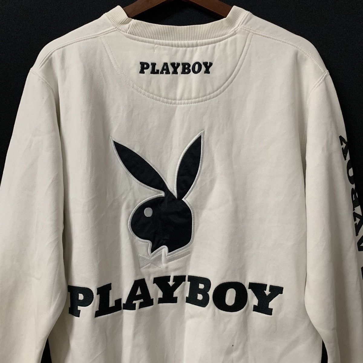 Playboy × Vintage 90s Playboy Big Logo Crewneck Sweater Size US M / EU 48-50 / 2 - 8 Thumbnail