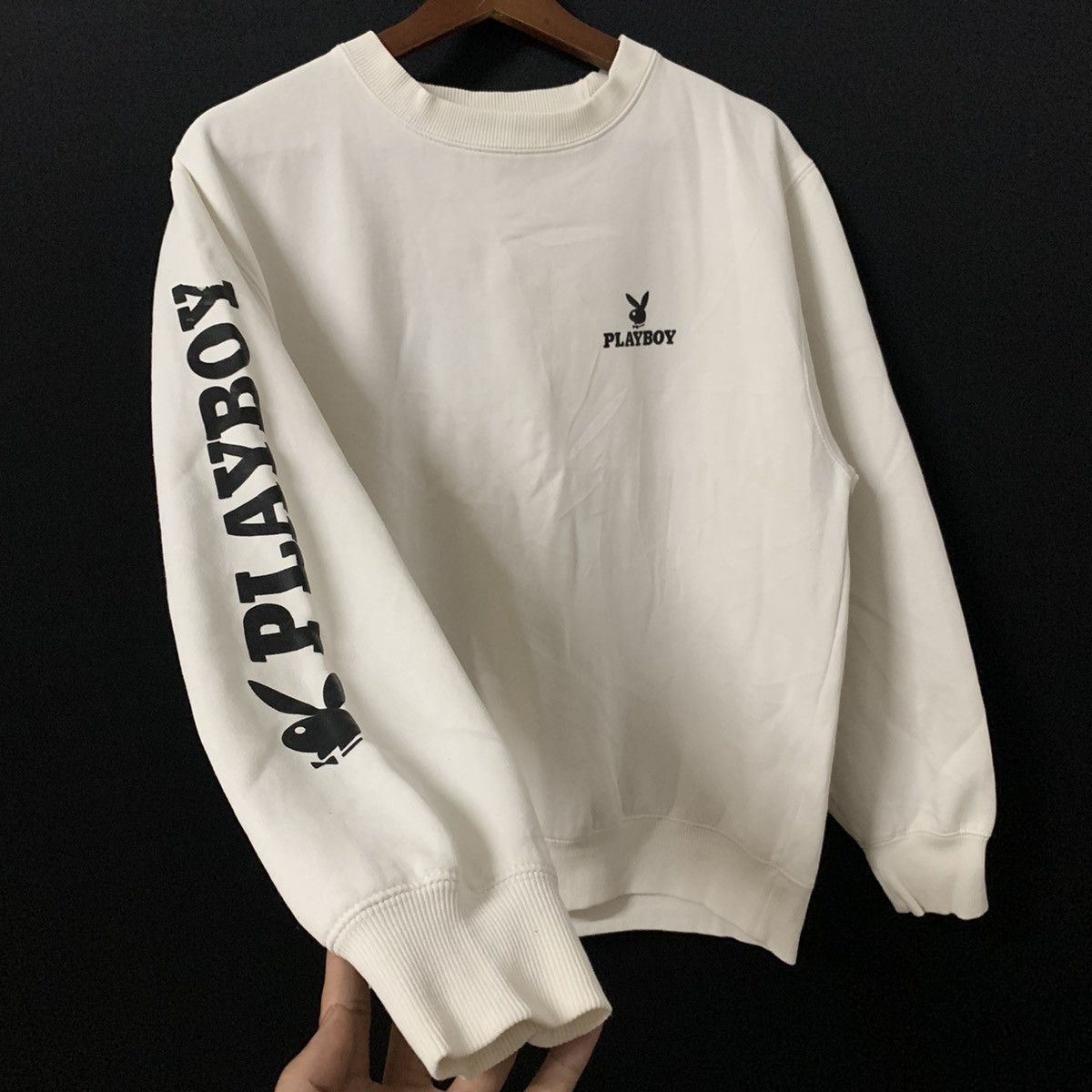 Playboy × Vintage 90s Playboy Big Logo Crewneck Sweater Size US M / EU 48-50 / 2 - 6 Thumbnail
