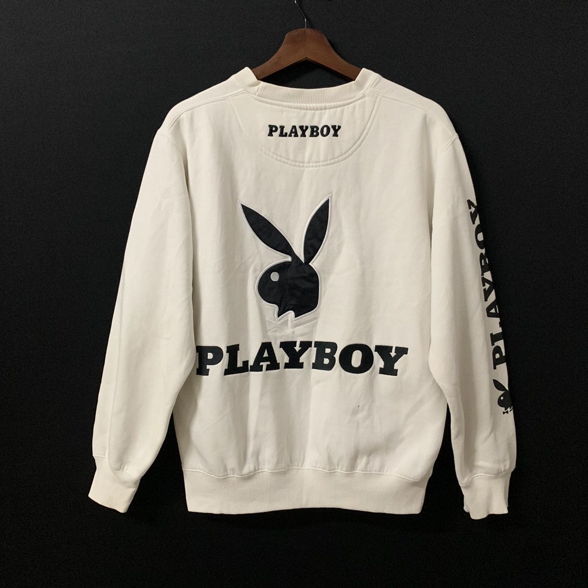 Playboy × Vintage 90s Playboy Big Logo Crewneck Sweater Size US M / EU 48-50 / 2 - 1 Thumbnail