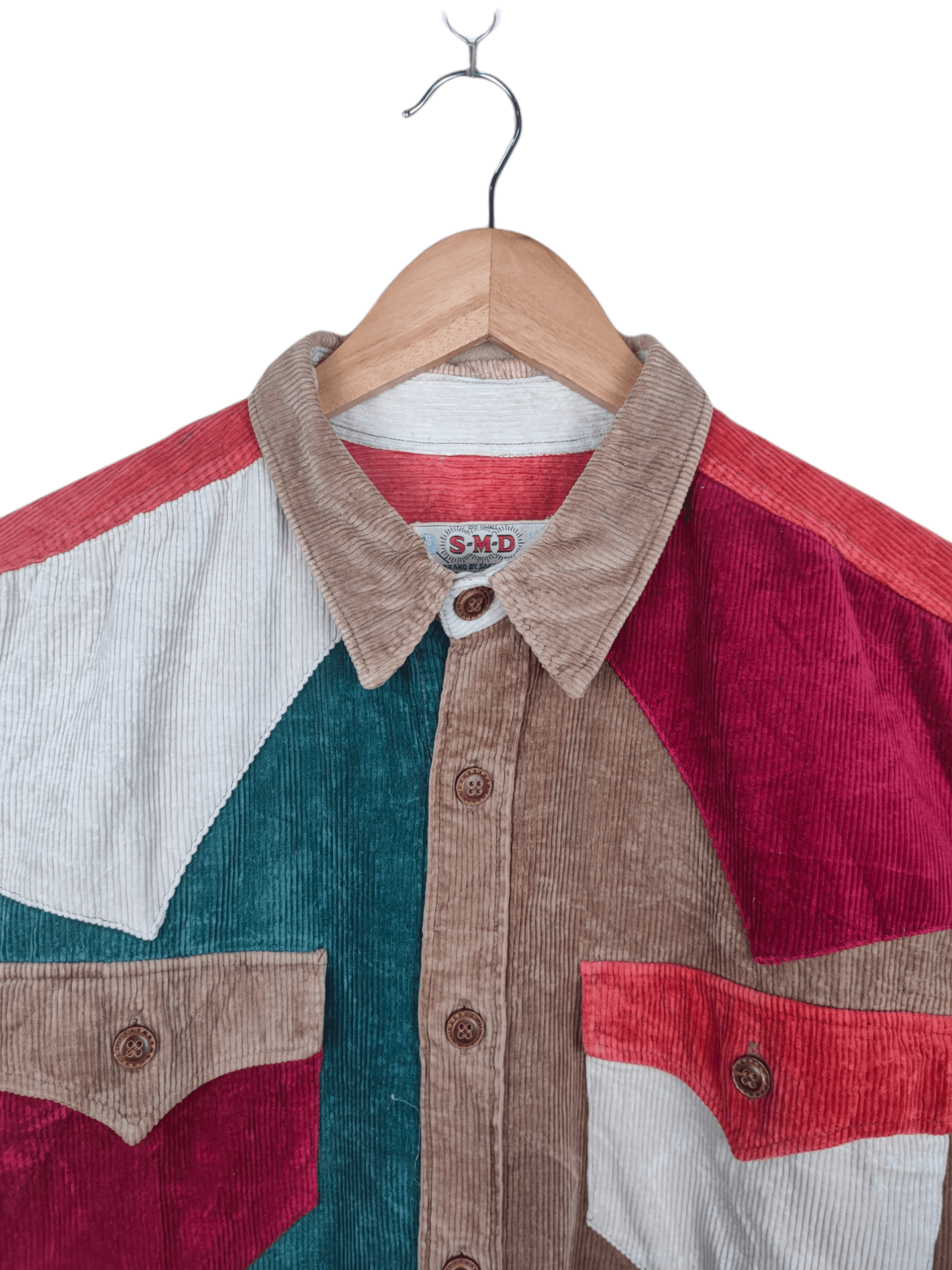 Japanese Brand SMD by Sakaguchi mode Colour Block Curduroy Flannel Size US XL / EU 56 / 4 - 2 Thumbnail