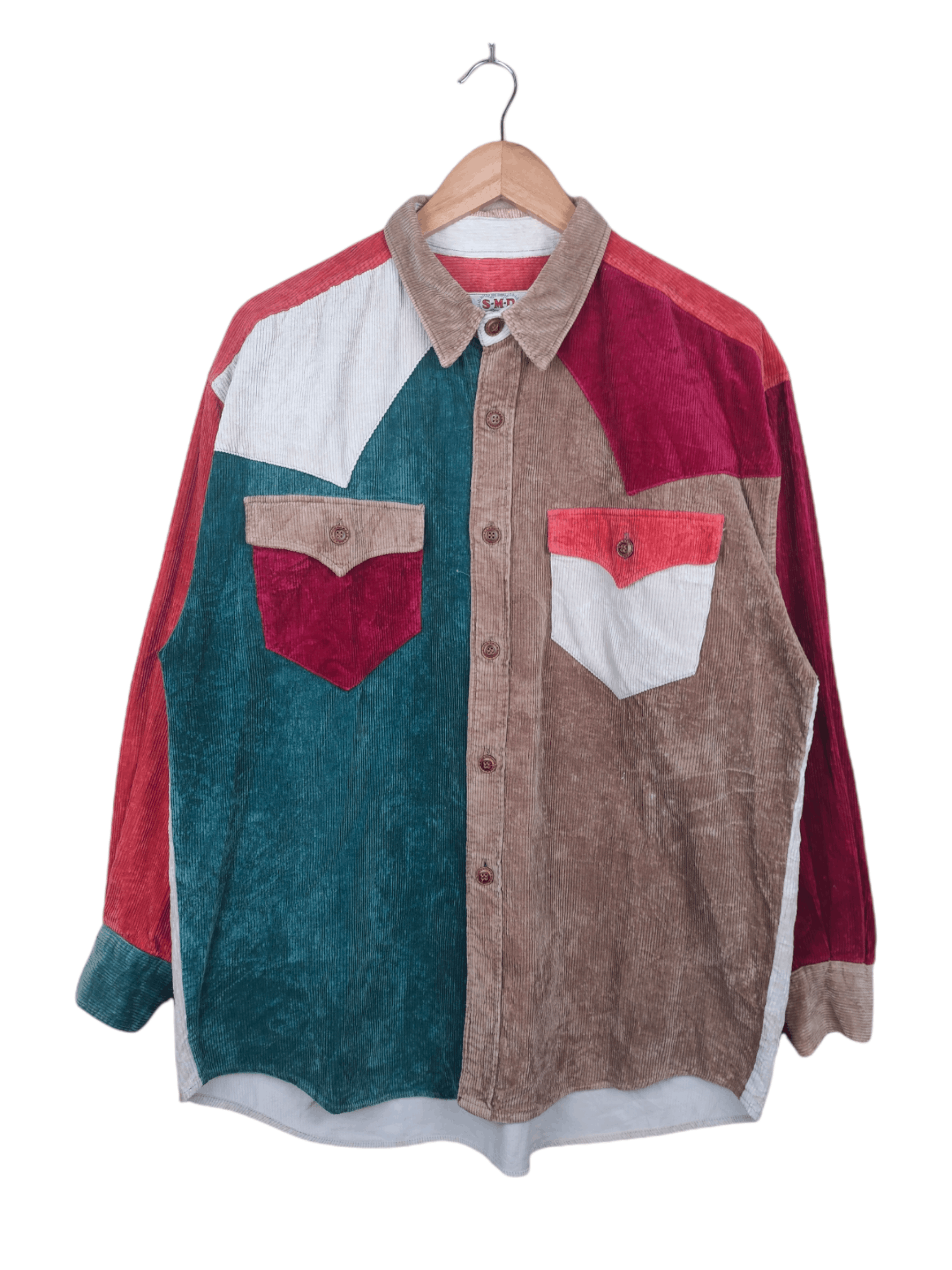 Japanese Brand SMD by Sakaguchi mode Colour Block Curduroy Flannel Size US XL / EU 56 / 4 - 1 Thumbnail