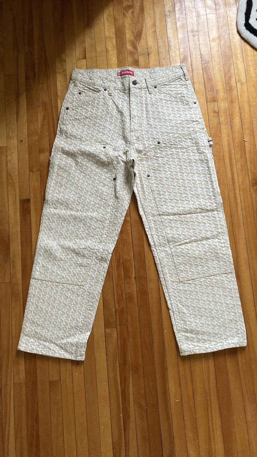 Supreme Supreme Monogram Double Knee Denim Painter Pant | Grailed