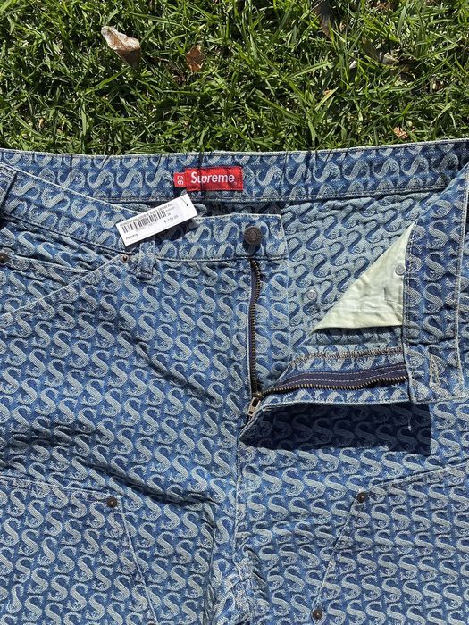 Supreme Supreme blue monogram double knee painter pants 36 | Grailed