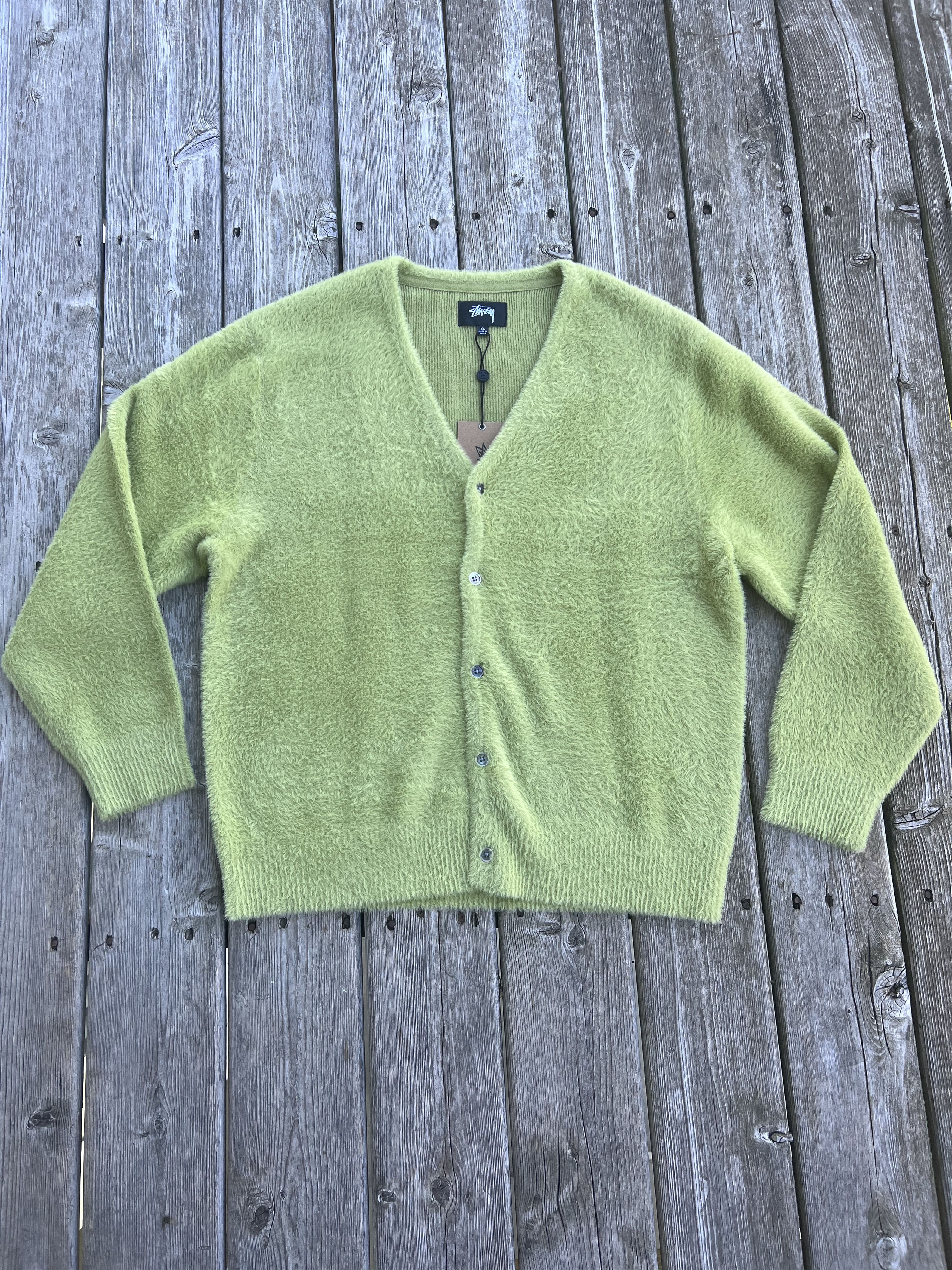 Stussy Stussy Shaggy Cardigan Lime | Grailed