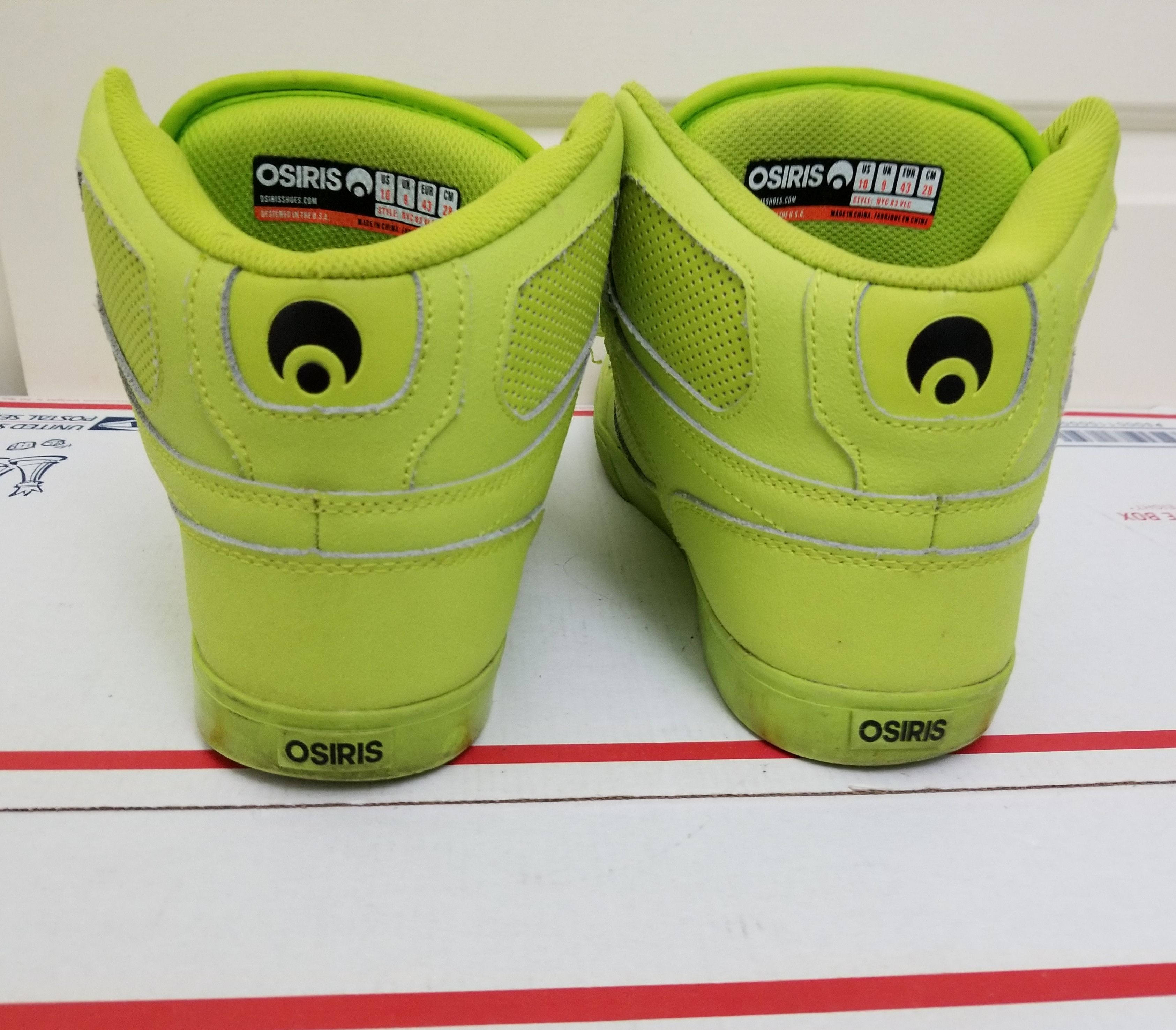 Osiris Osiris NYC 83 Vulc Lime Green High Top Shoes Skate 10