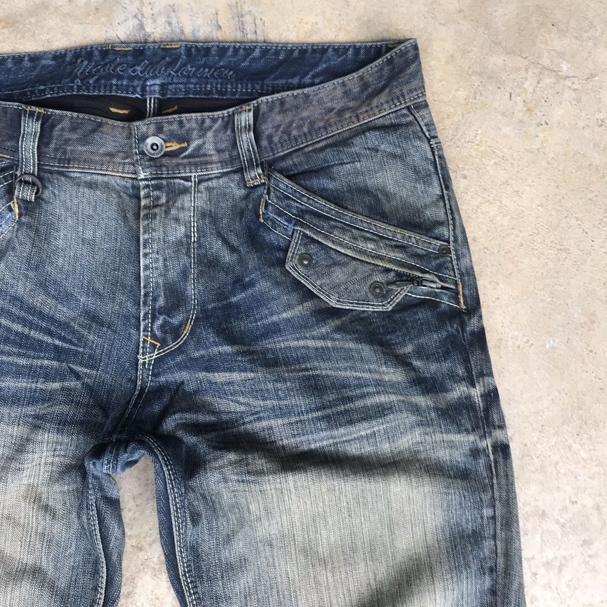 Japanese Brand Nicole Club For Men Denim Flares Bleach Size US 34 / EU 50 - 6 Thumbnail