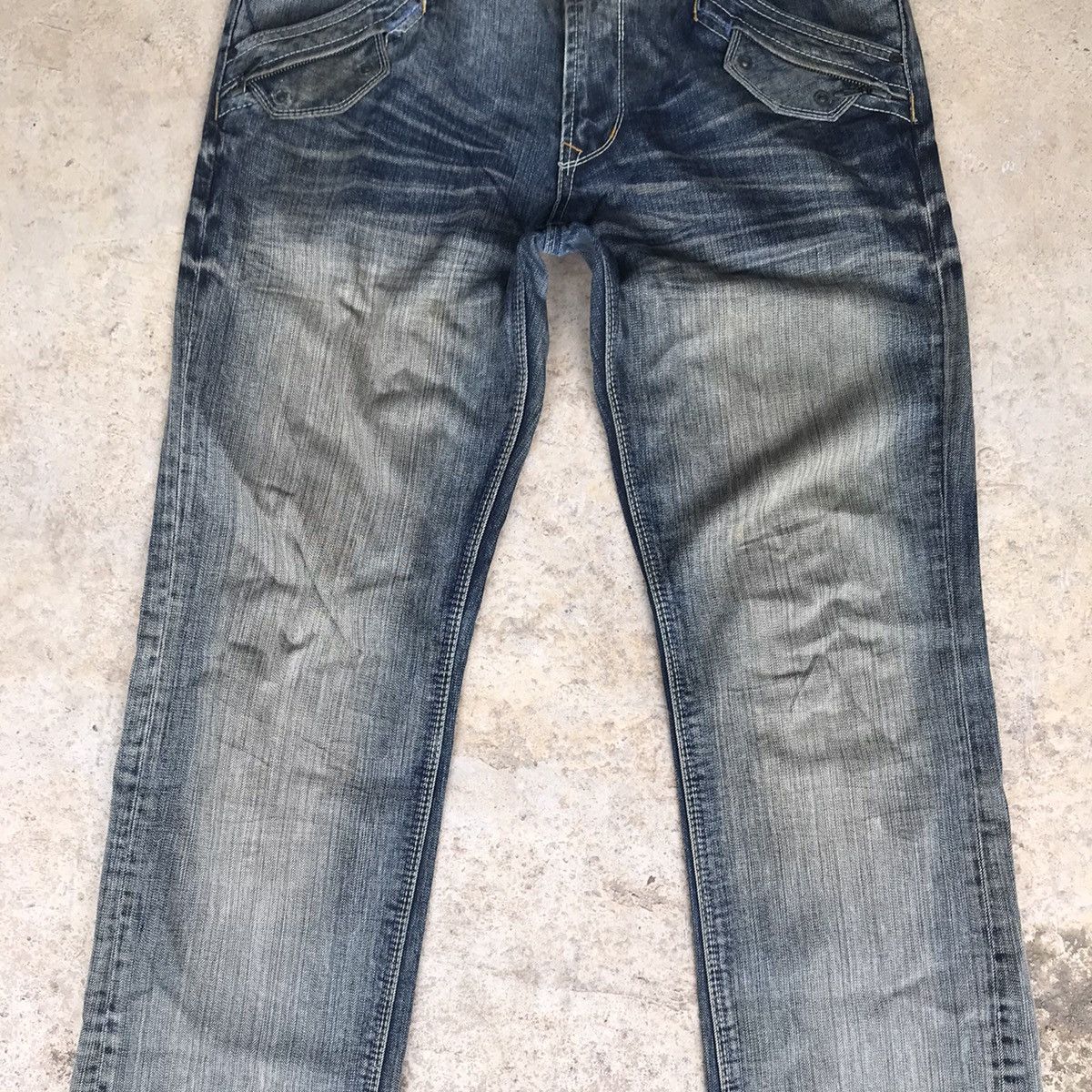Japanese Brand Nicole Club For Men Denim Flares Bleach Size US 34 / EU 50 - 7 Thumbnail