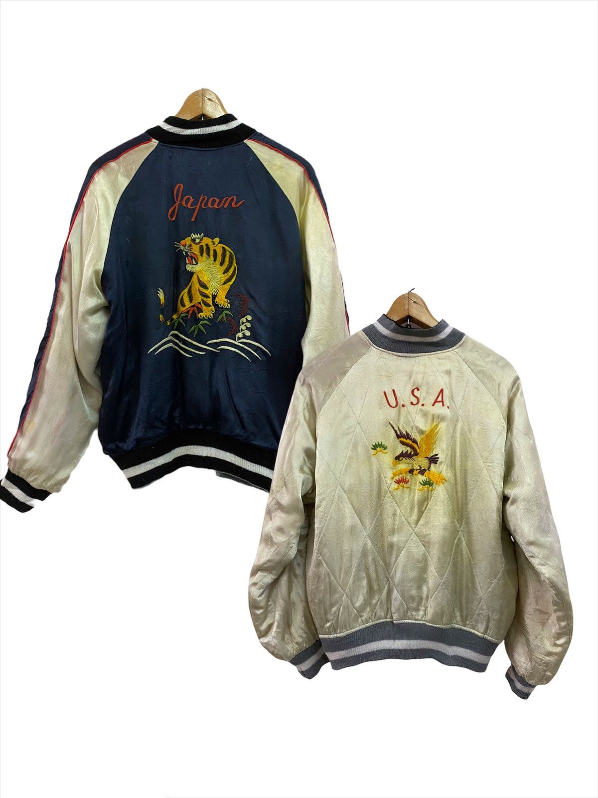 Japanese Brand × Vintage Vintage Sukajan Eagle X Tiger Reversible Souvenir Jacket Size US M / EU 48-50 / 2 - 2 Thumbnail